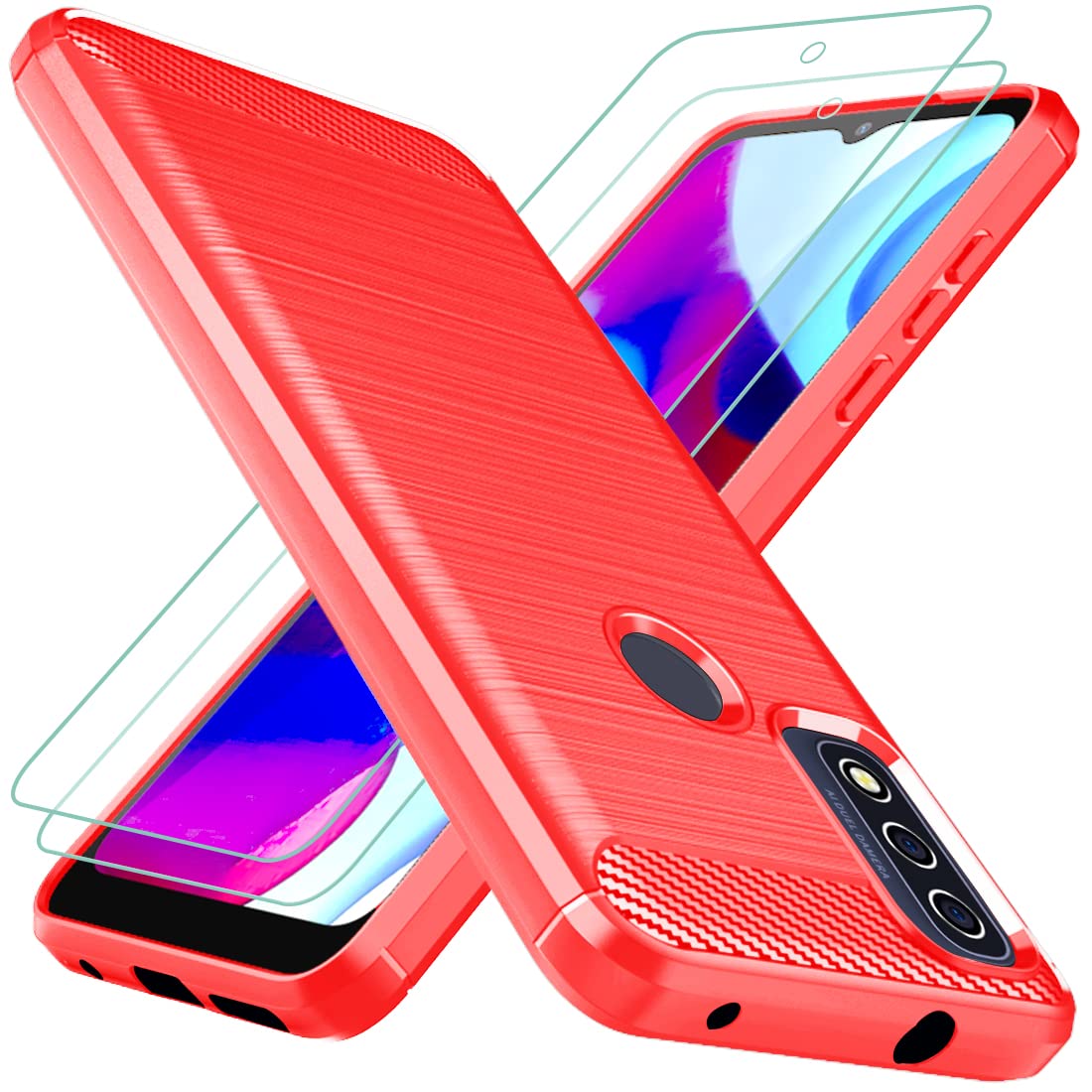 Osophter For Moto G Pure Phone Case,Moto G Pure Case With 2Pcs Screen Protector Shock Absorption Flexible Tpu Rubber Protective