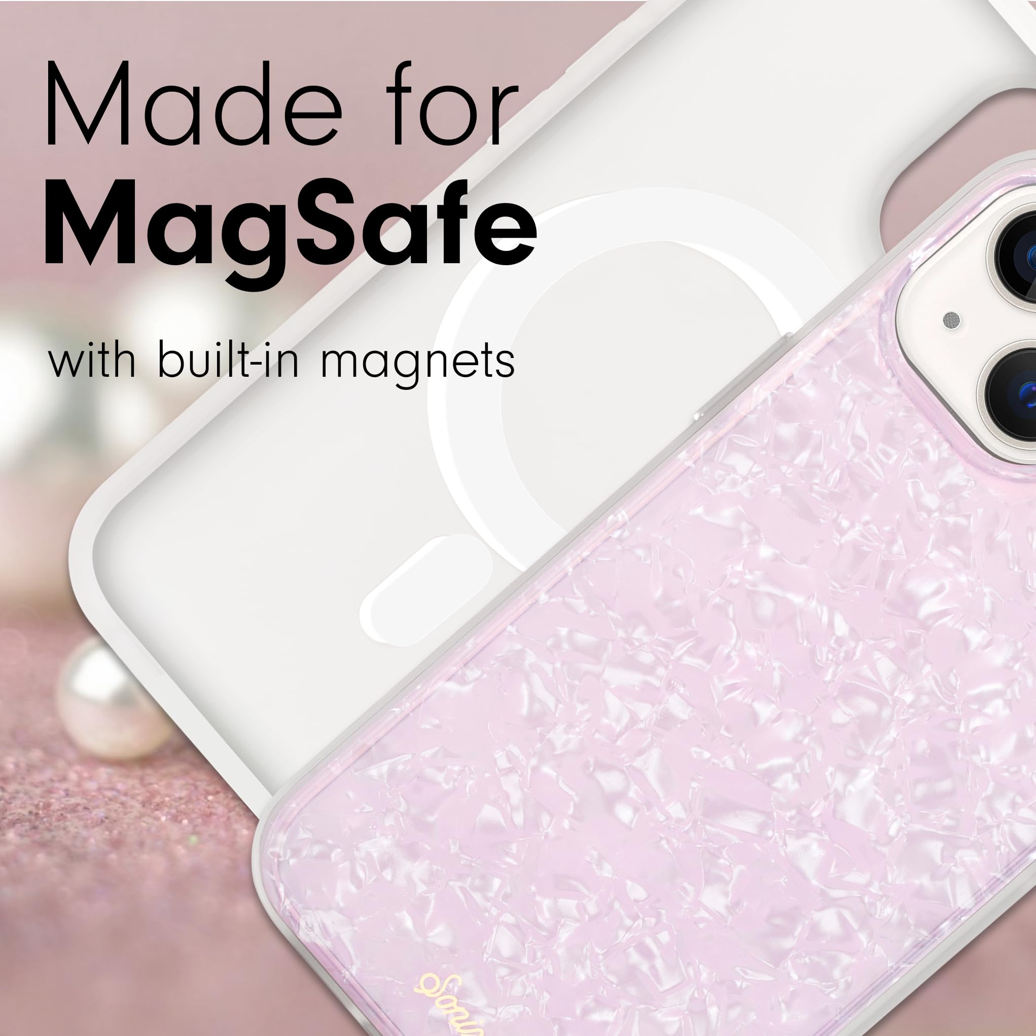 Sonix Case For Iphone 15, 14, 13 | Compatible With Magsafe | 10Ft Drop Tested | Pink Pearl Tort