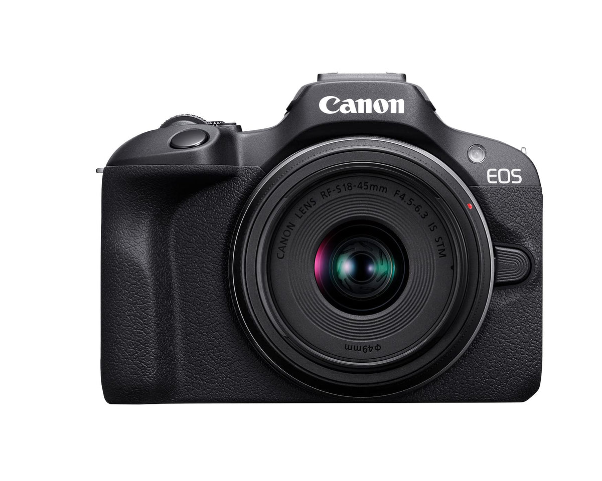 Canon EOS R100 Mirrorless Camera RF S18 45mm F4.5 6.3 is STM & RF S55 210mm F5 7.1 is STM Lens Kit, 24.1 Megapixel CMOS (APS C) Sensor, 4K Video, RF Mount, Black