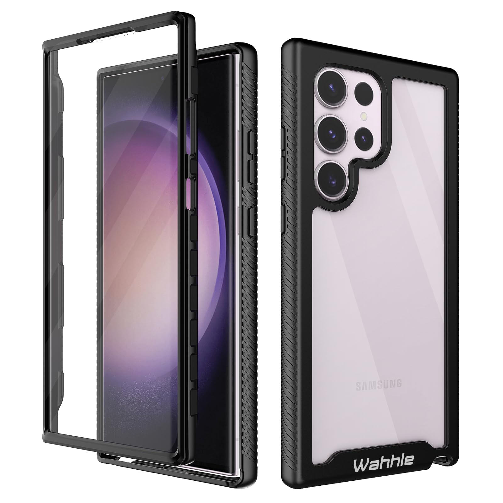 Wahhle Compatible With Samsung Galaxy S23 Ultra Case, Built In Screen Protector Full Body Shockproof Slim Fit Bumper Protective