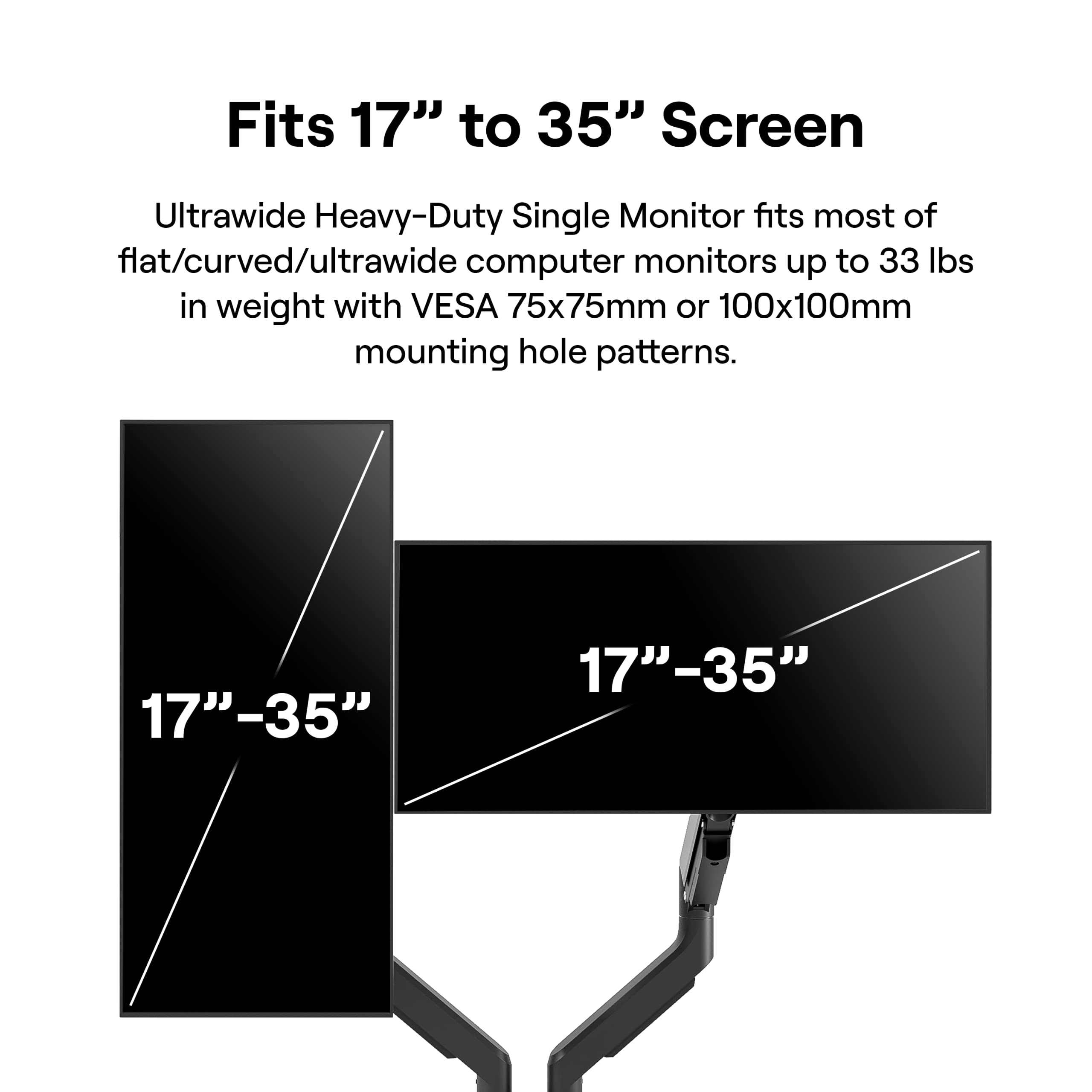 Pixio Ps2D Ultrawide Heavy Duty Premium Dual Monitor Arm Stand Desk Mount   Fits Up To 35 Inches Two Monitors, Weights Up To 33 Lbs Each, Height Adjustable, Compatible With Vesa 75X75Mm 100X100Mm