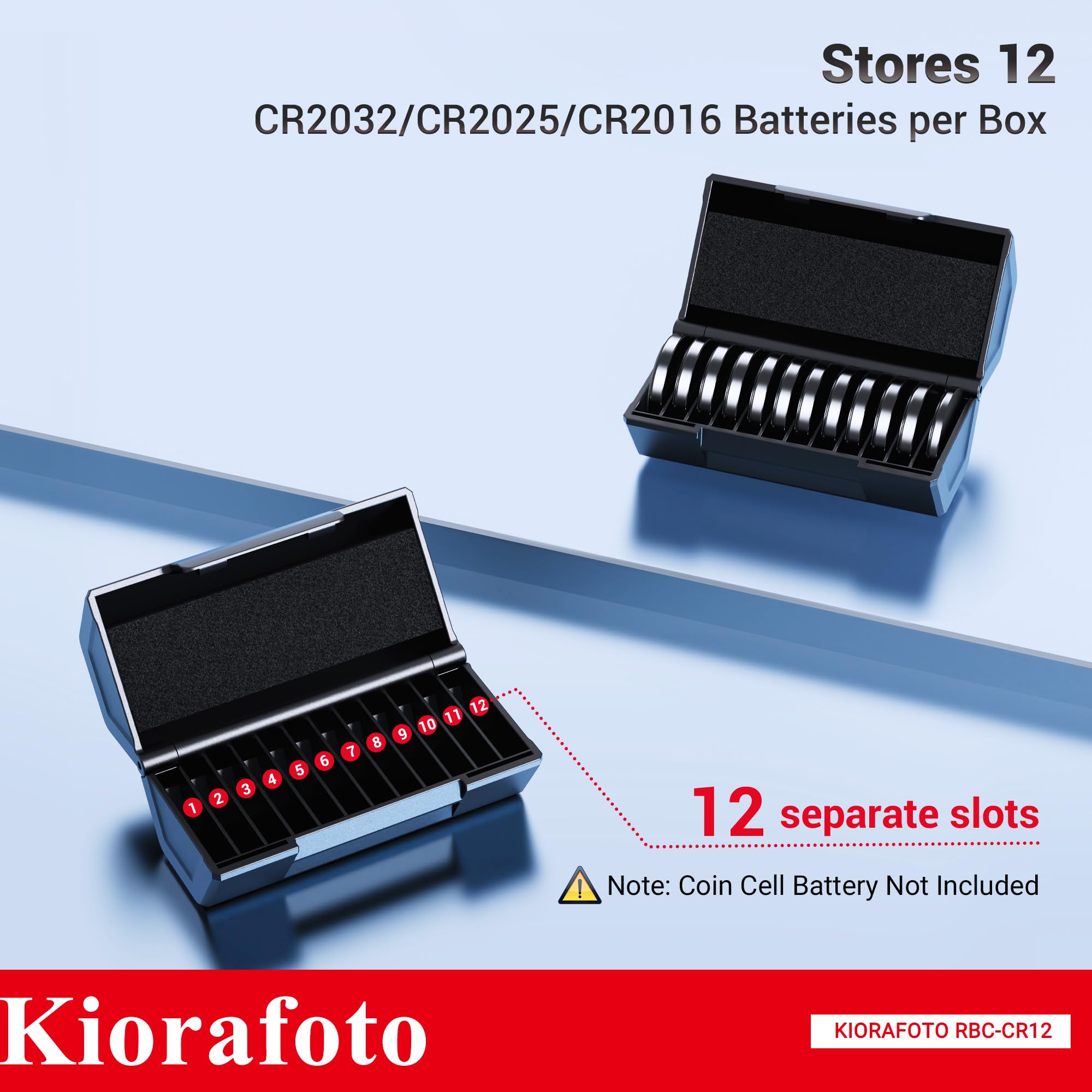 (2 Pack)Cr2032 Cr2025 Cr2016 Battery Case Holder Storage,Upgrade D Battery Size Coin Cell Battery Organizer For 24X Cr2032/Cr202