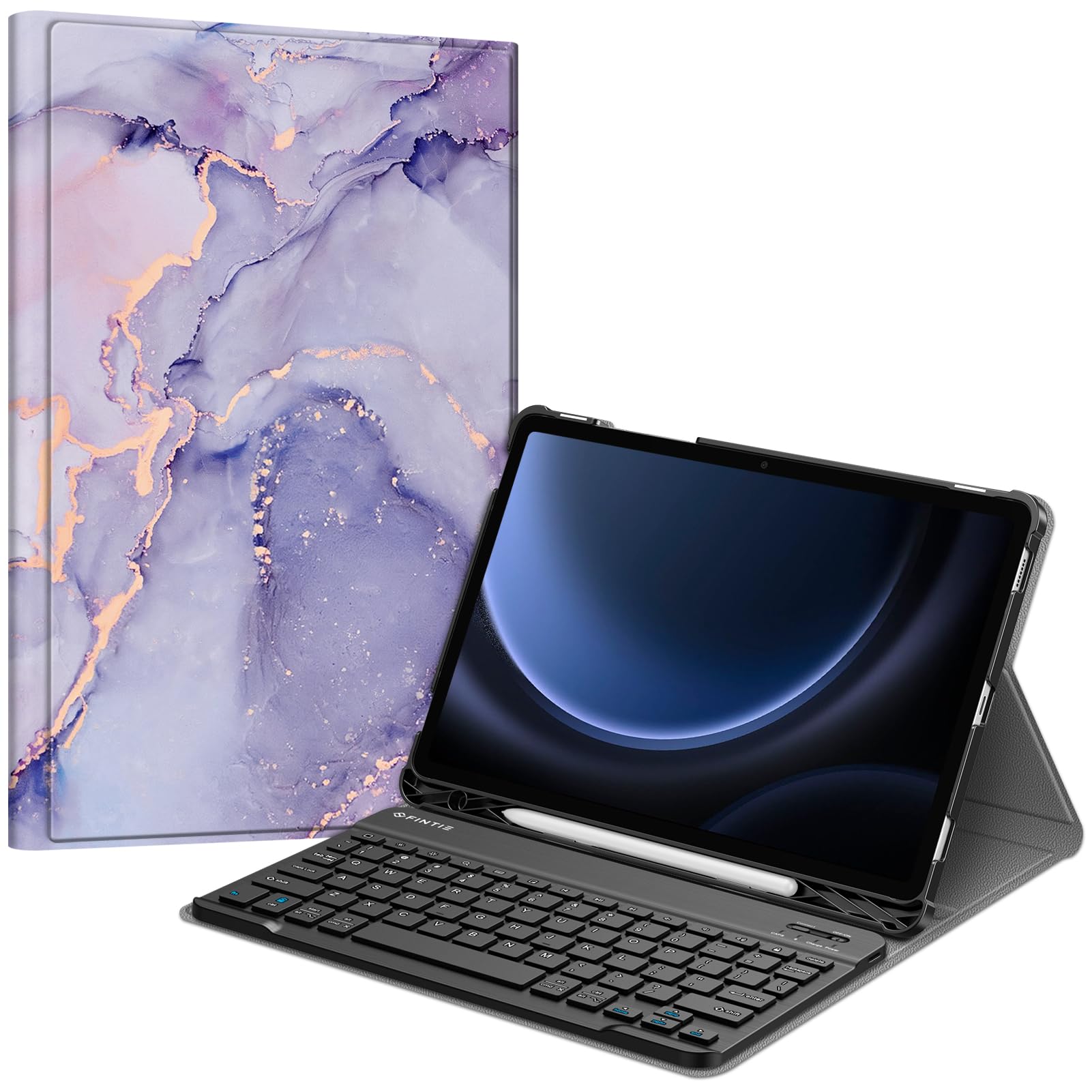 Fintie Keyboard Case For Samsung Galaxy Tab S9 Fe 5G 10.9 Inch/Galaxy Tab S9 11 Inch 2023 With S Pen Holder, Slim Stand Cover De