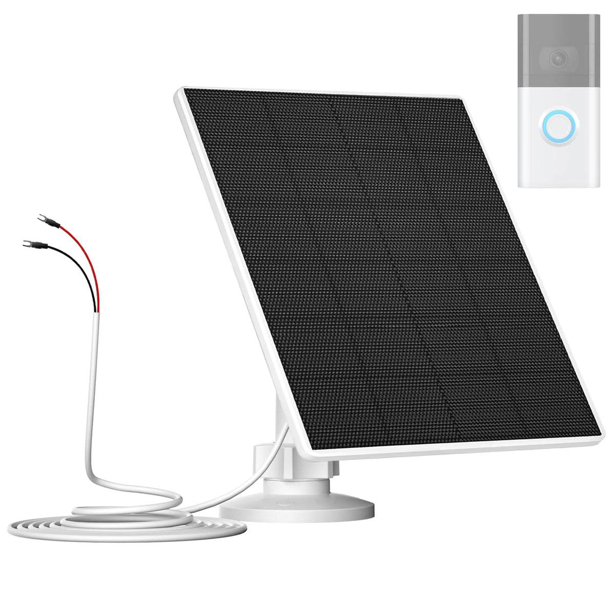 Zivif Doorbell Solar Charger Compatible With Ring Video Doorbell 2/Video Doorbell 3/Video Doorbell 4/Battery Doorbell, 5W Solar 