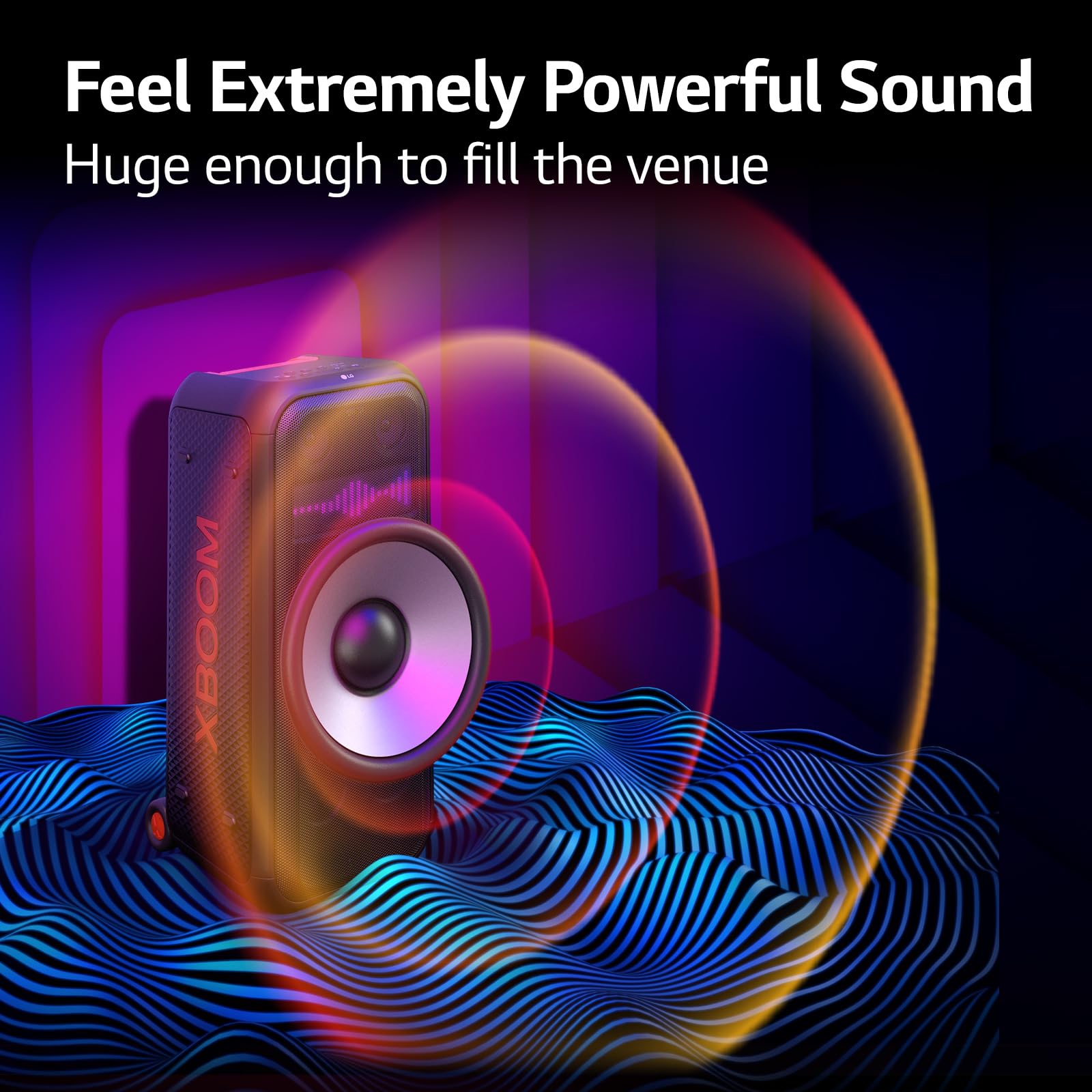 Lg Xboom Xl7 Portable Tower Speaker With 250W Of Power And Pixel Led Lighting With Up To 20 Hrs Of Battery Life,Black