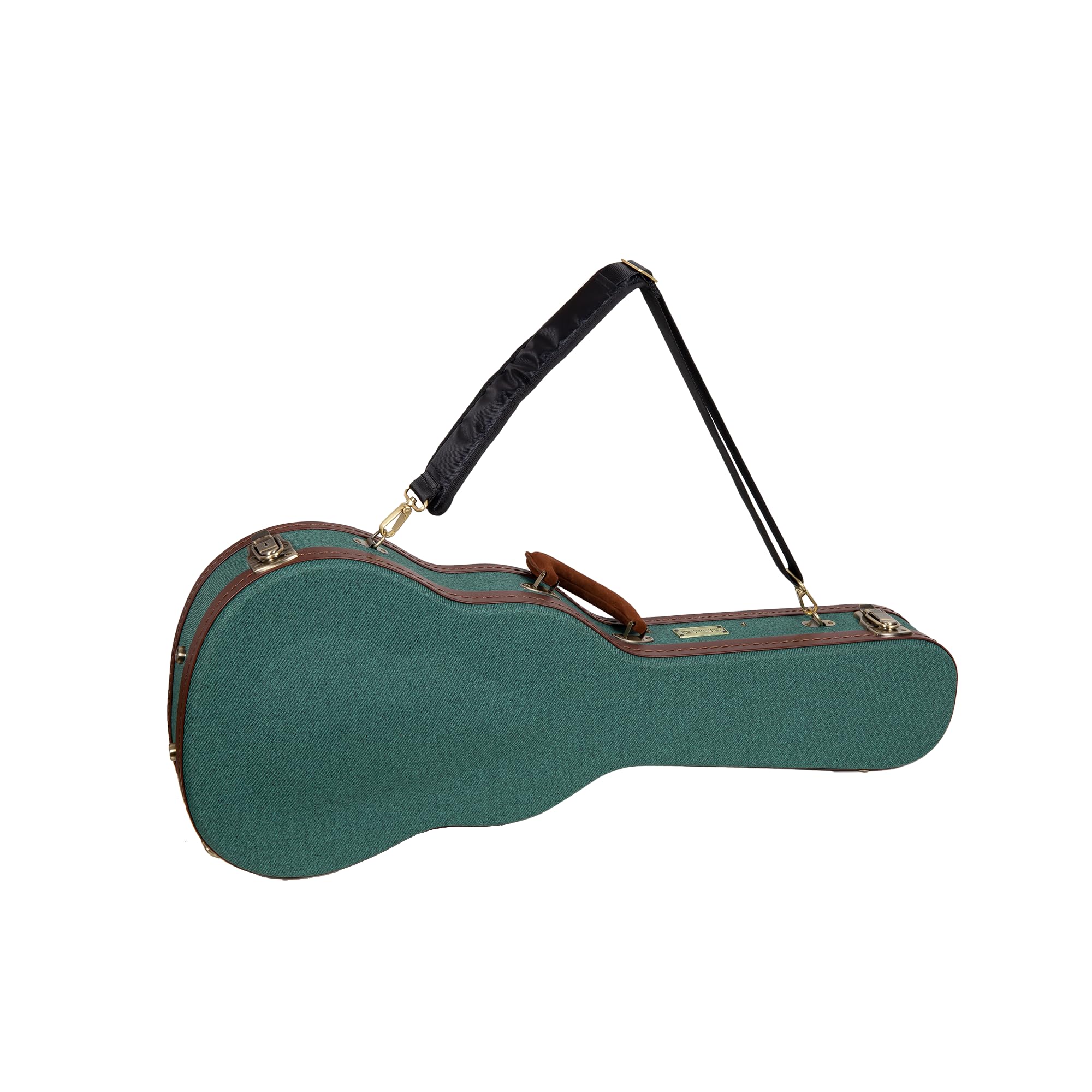 Crossrock Master Series Baritone Ukulele Case For 30 & 31 | Malachite Blue Eco Tweed Fabric, Re-Engineered Shell, Backpack S