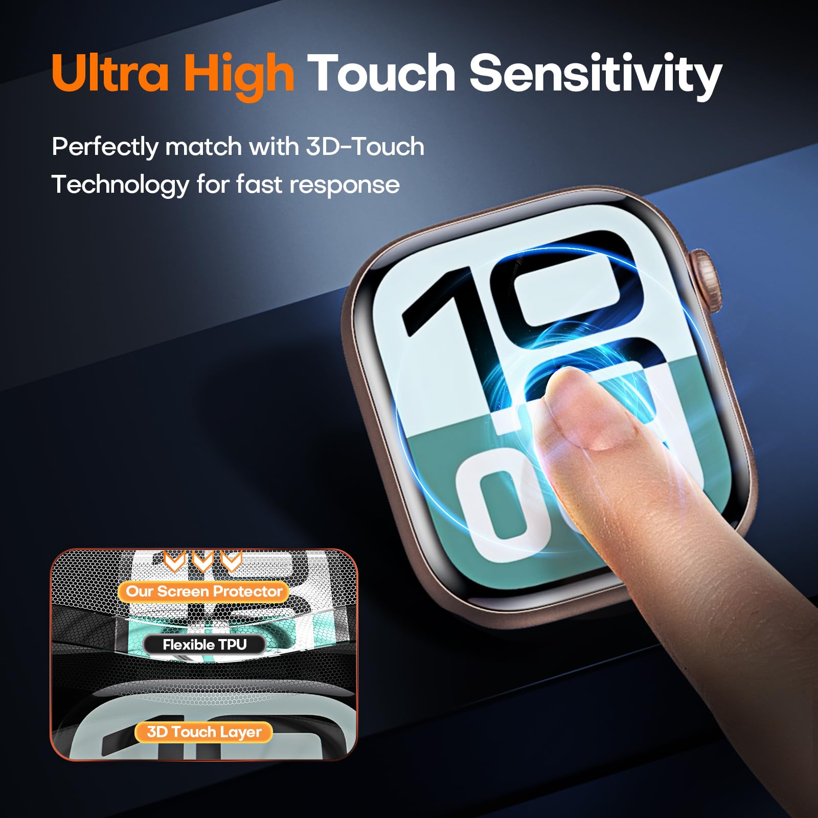 Tocol 8 Pack Screen Protector For Apple Watch Series 10 46Mm,[Hd Clear] [Scratch Resistant] [Bubble Free] [Easy Installation] Ul