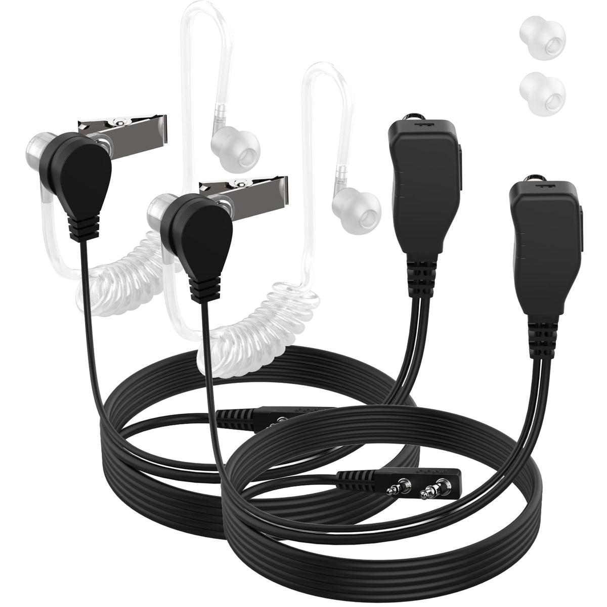 Ketelese Walkie Talkie Earpiece With Mic, 2 Pin Air Acoustic Tube Surveillance Headset, Two Way Radio Earpiece With Ptt/Vox, Sec