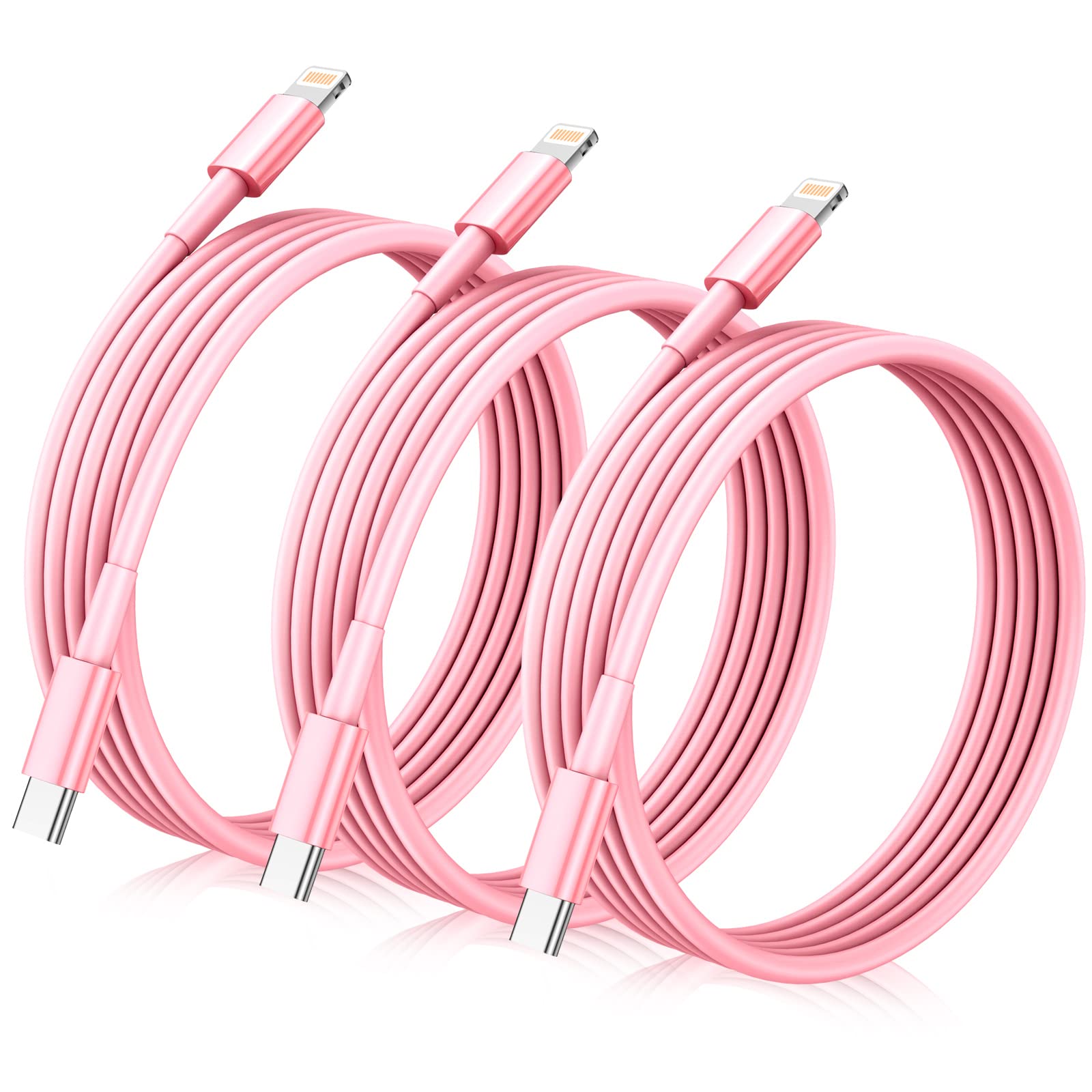 Hfhscn Real 20W Usb C To Lightning Cable For Iphone Fast Charging Cable,[6Ft 3Pack] Mfi Certified Usb C Power Rapid Charger Cord For Iphone 14/13/12/12 Pro Max/11/11Pro/Xs/Max/Xr/X/8/8Plus