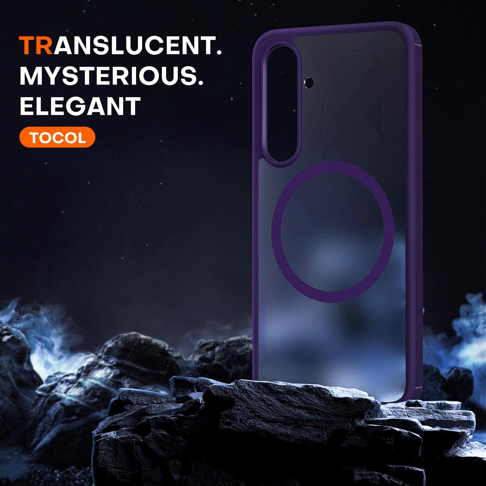 Tocol Magnetic For Samsung Galaxy S24 Fe Case, [15Ft Military Grade Protection] [Compatible For Mag Safe] Translucent Matte Hard