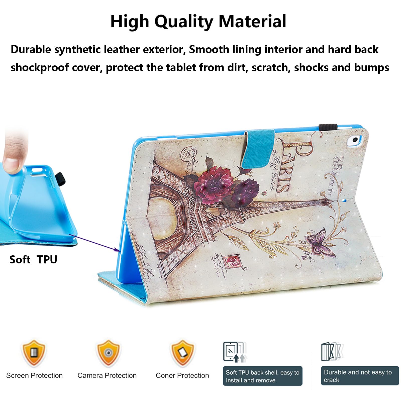 Uucovers Ipad 10.2 Inch Case 9Th/8Th/7Th Generation (2021/2020/ 2019) & Ipad Air 3 (10.5'') 2019/Ipad Pro 10.5'' 2017 With Penci