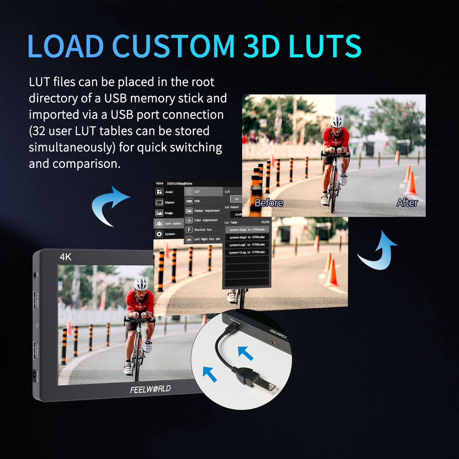 Feelworld T7 7 Inch Dslr On Camera Field Monitor Video Assist Full Hd 1920X1200 4K Hdmi Input Output With Peaking Focus Rugged A