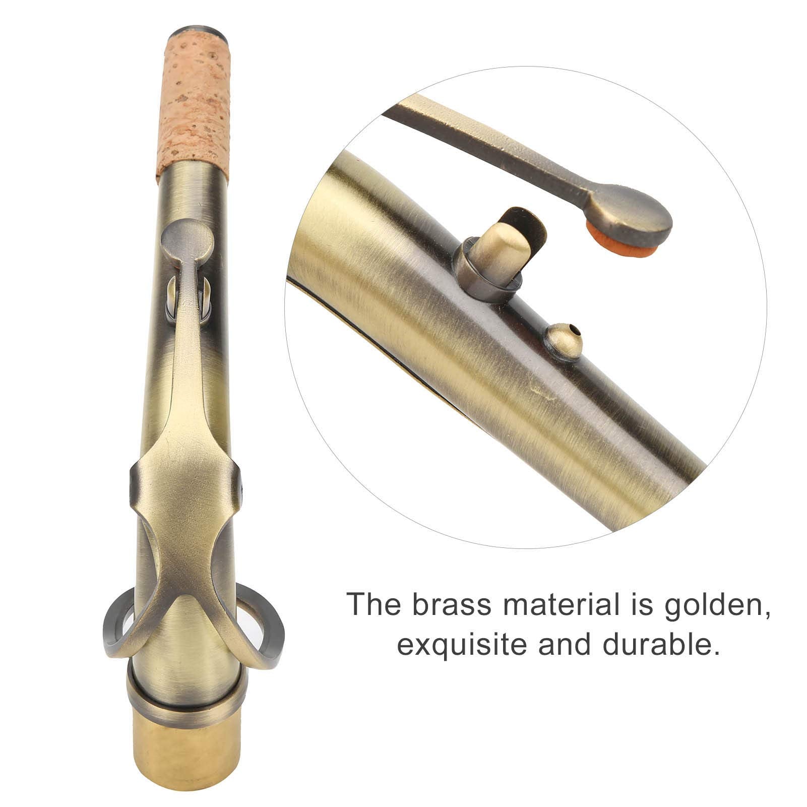 Dilwe Brass Saxophone Neck For Alto Sax Bend Tube Musical Instrument Accessories 2.45Cm Brass Instruments Sax Replacement Part(B