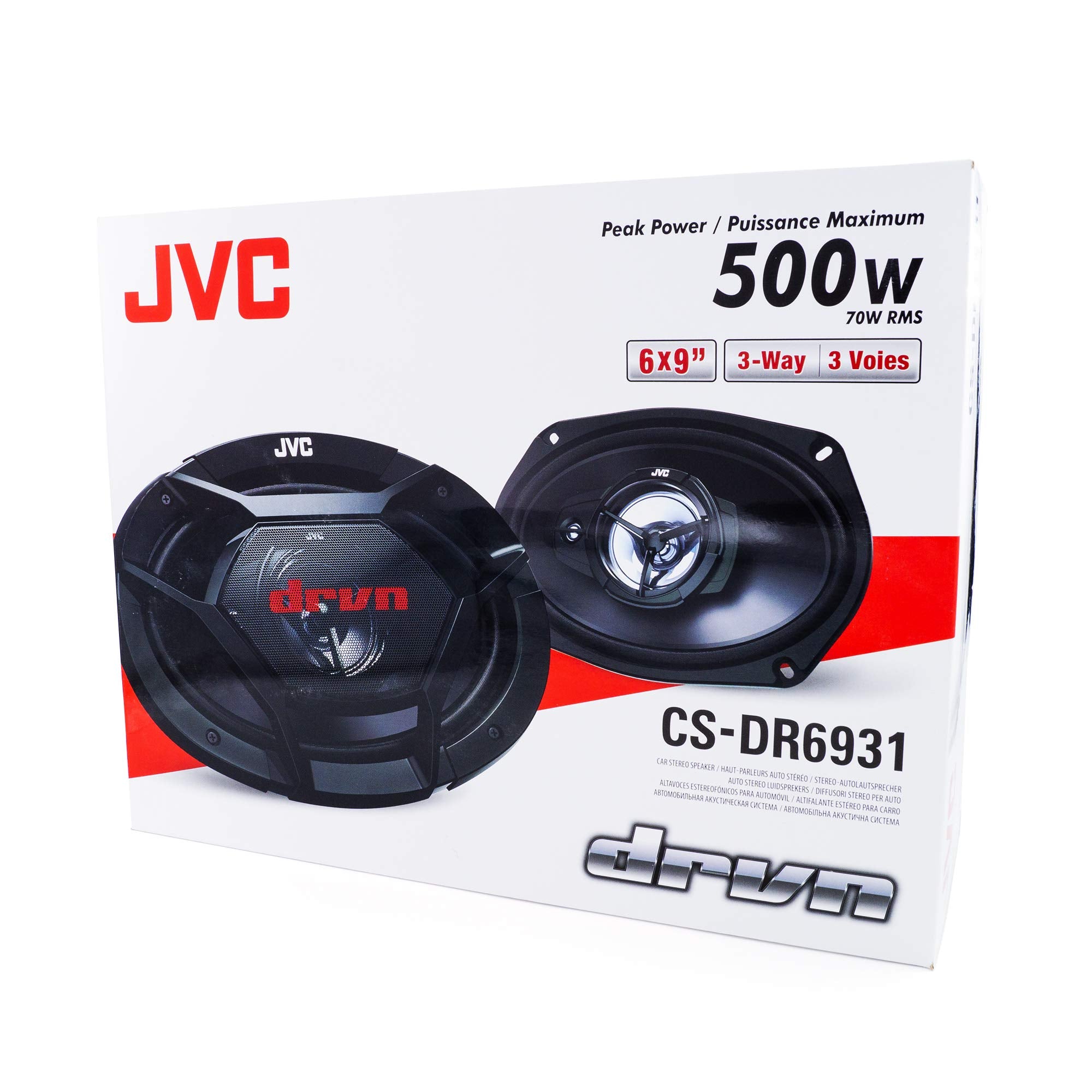 Jvc Cs-Dr6931 6X9 Inch Car Speakers - 500 Watts Of Power Per Pair, 250 Watts Each, Full Range, 3 Way, Built Tough, Perfect Facto