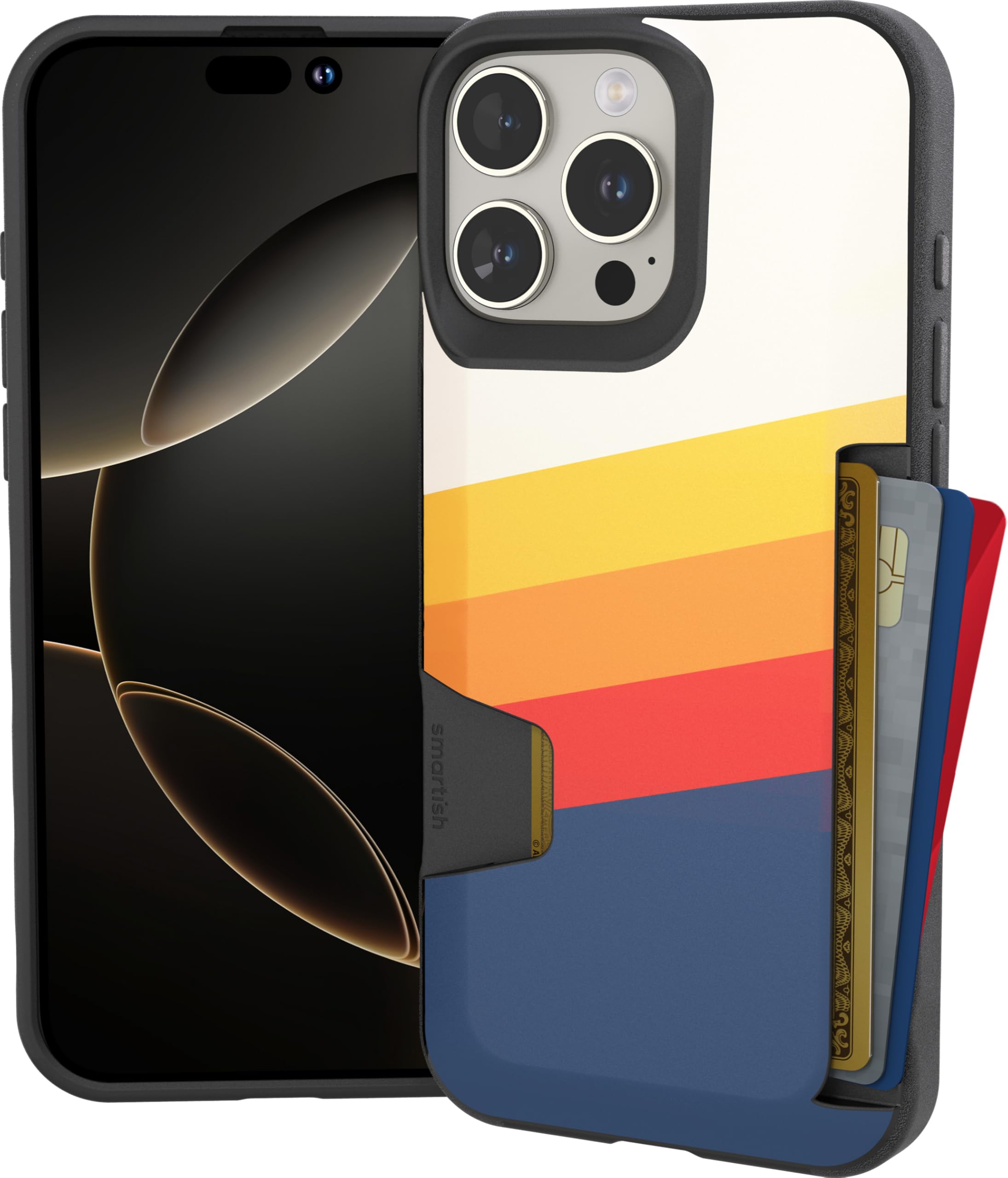Smartish iPhone 16 Pro Max Wallet Case - Wallet Slayer Vol. 1 [Slim + Protective] Credit Card Holder - Drop Tested Hidden Card S