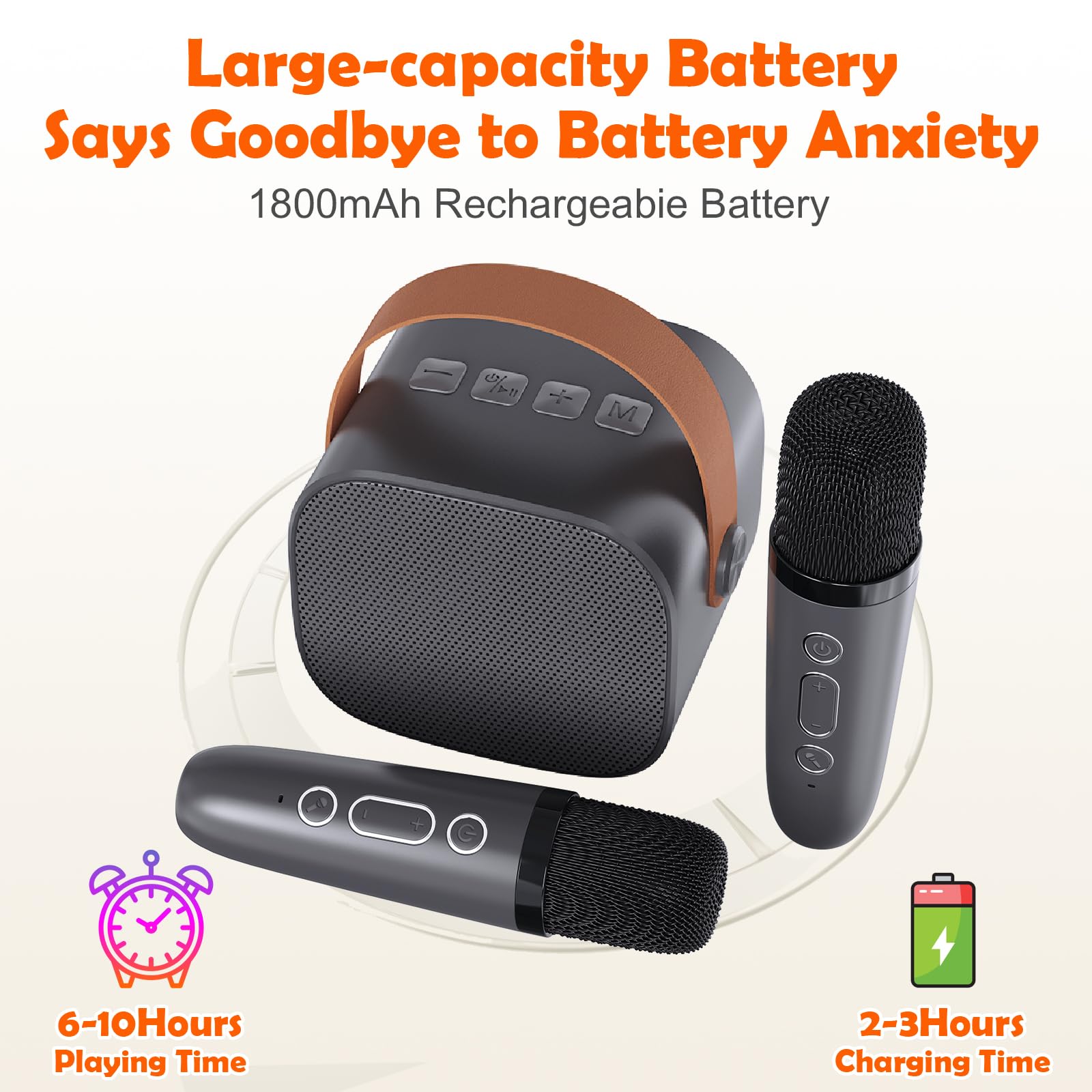 Mini Karaoke Machine For Kids Adults,Portable Bluetooth Karaoke Speaker For Adults Kids With 2 Microphones For 6 7 8 9 10 11 12