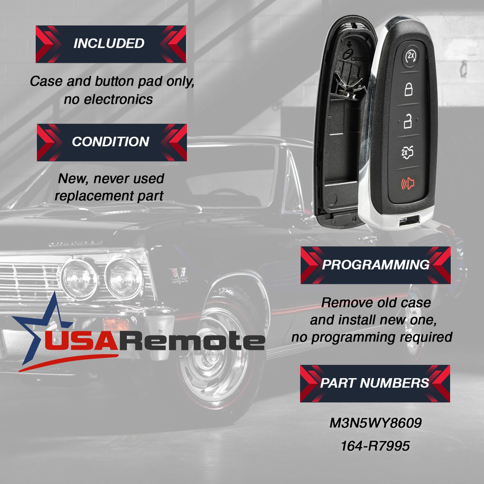 Shell Case Key Fob Keyless Entry Remote Fits Ford Edge Expedition Explorer Flex Focus Taurus Lincoln Mkx Mks Mkt Navigator 2011