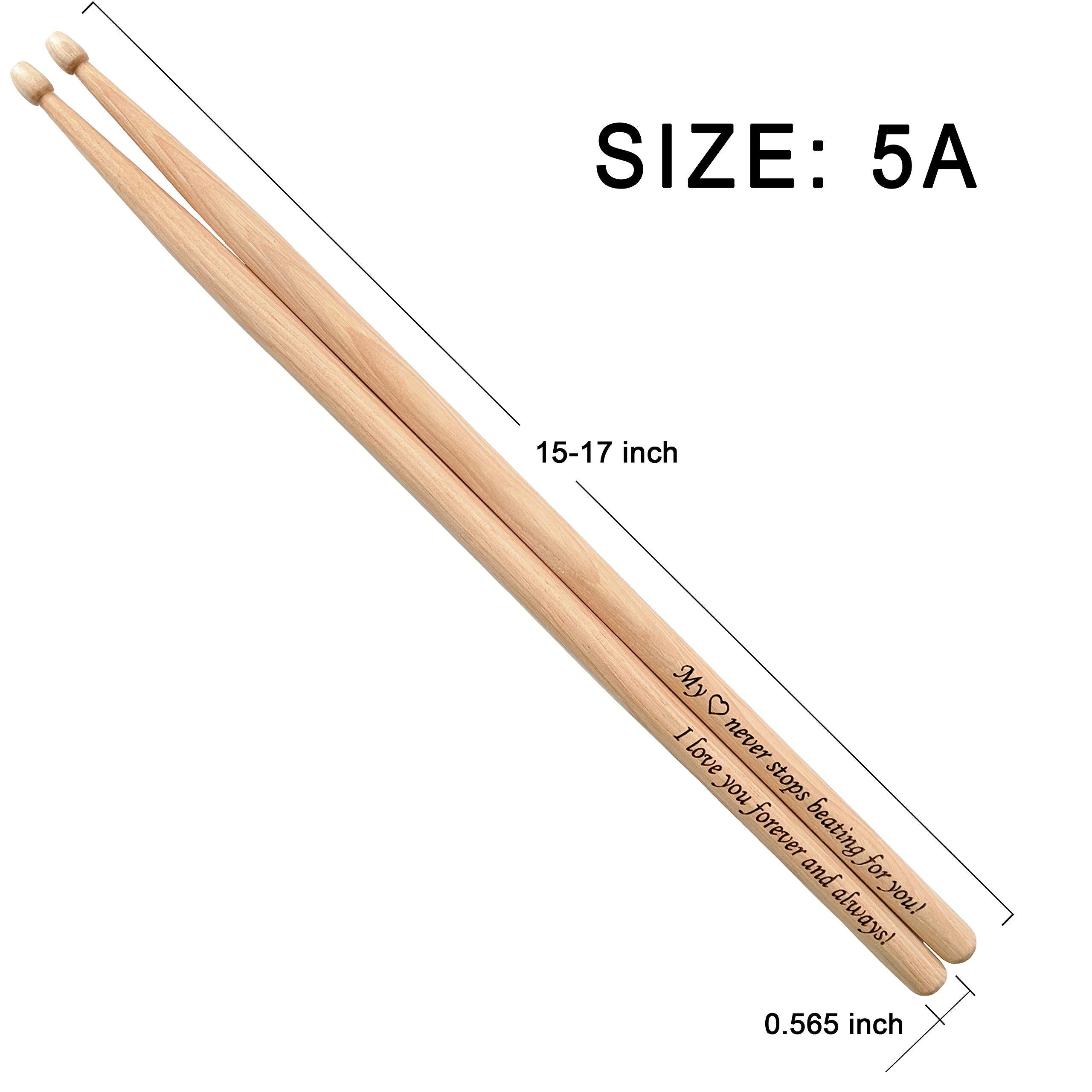 Engraved Drumsticks Wooden Drum Sticks 1 Pair Gift For Drummer Men Musician Wedding Groomsman Great Gift Idea For Boyfriend Husb