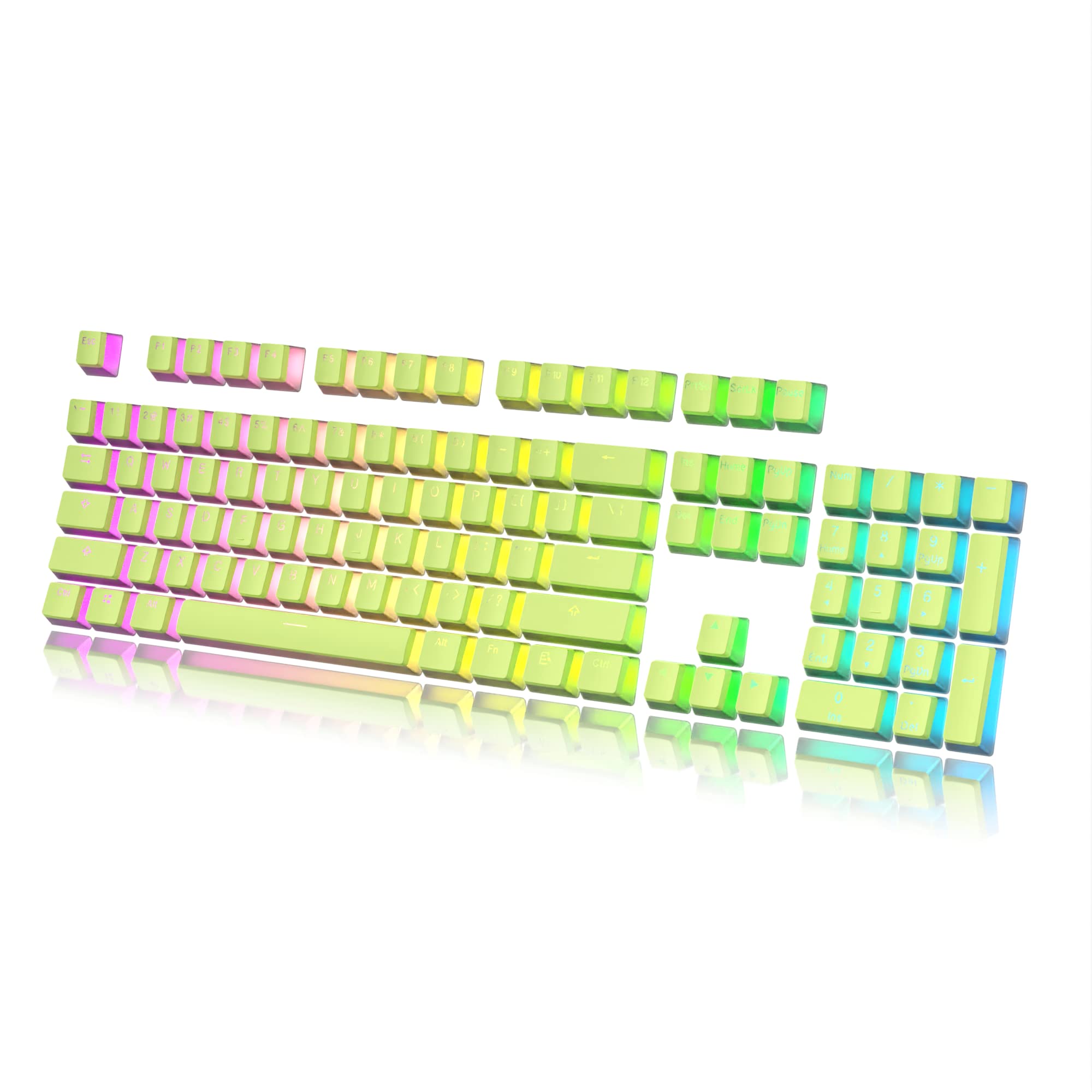 Hk Gaming Pudding Keycaps Set | Doubleshot Pbt Keycap Set | Full 112 Oem Profile Key Set | Ansi Us Layout | For Mechanical Keybo