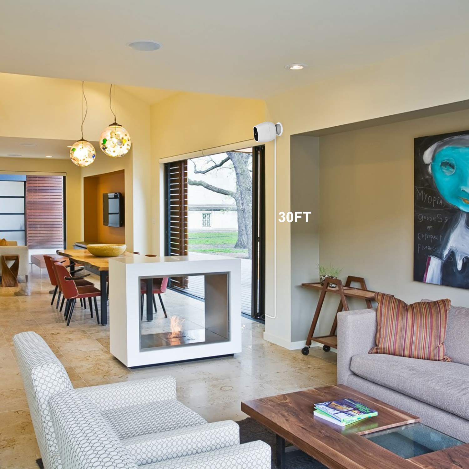 3Pack 30Ft Weatherproof Outdoor Power Cable For Arlo Pro And Arlo Pro 2, With Quick Charge 3.0 Power Adapter Charger Continuously Charging Your Camera (White)