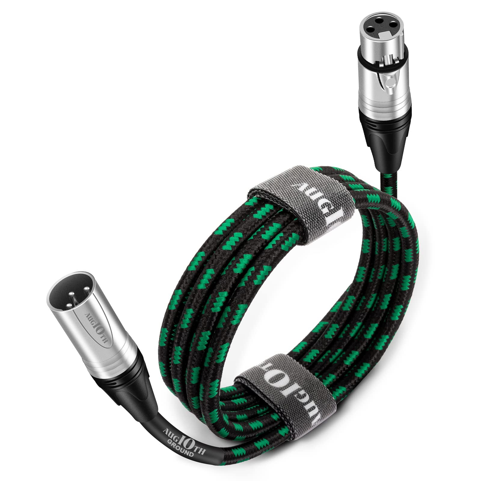 Augioth Xlr To Xlr Pro Mic Cable Male To Female Xlr Cable 3 Pin Green Balanced Shielded Microphone Cable For Amplifier Mixer,Spe