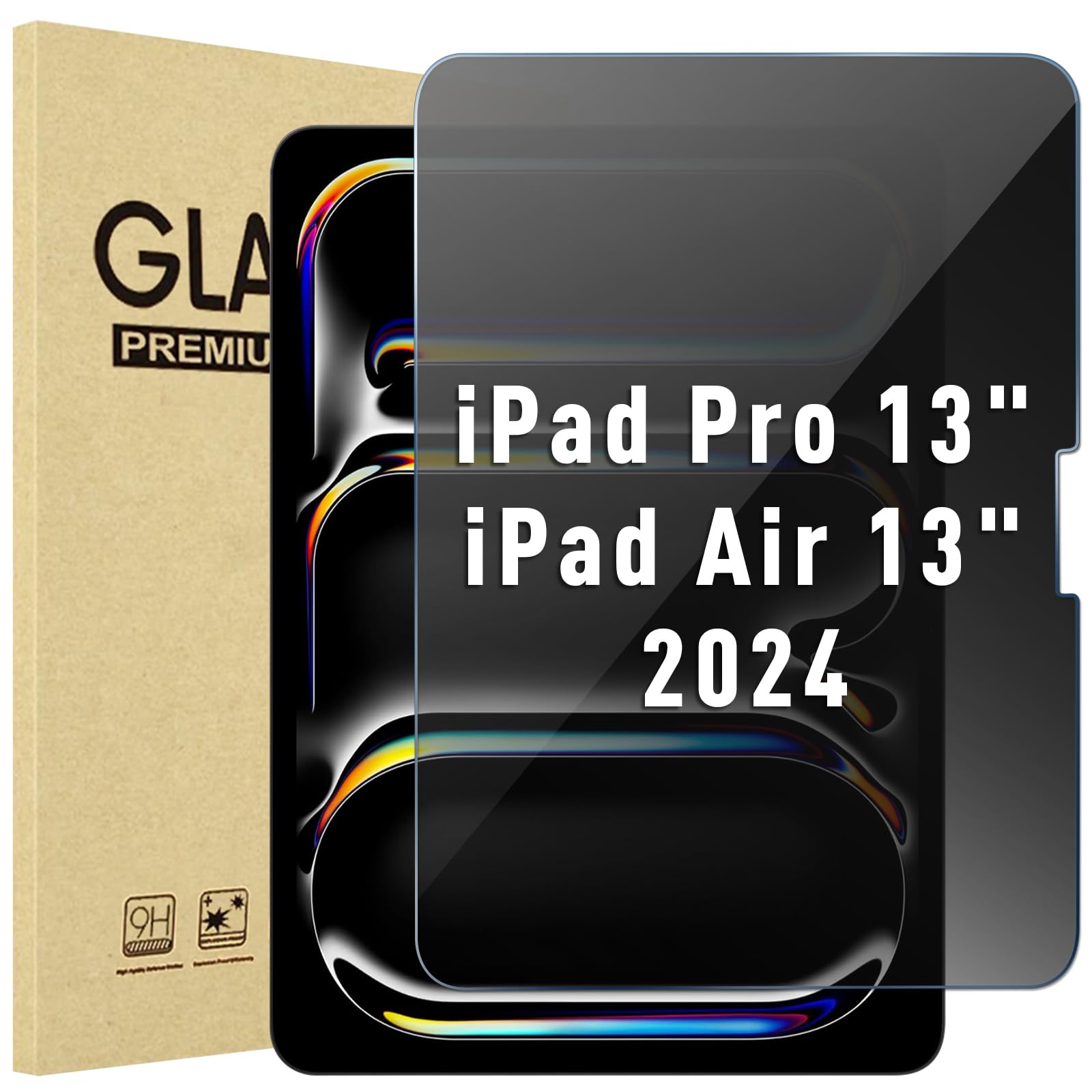 Procase Privacy Screen Protector For Ipad Pro/Air 13 Inch 2024; Anti Spy Tempered Glass Film Guard For 2024 Ipad Pro 7Th/Ipad Ai