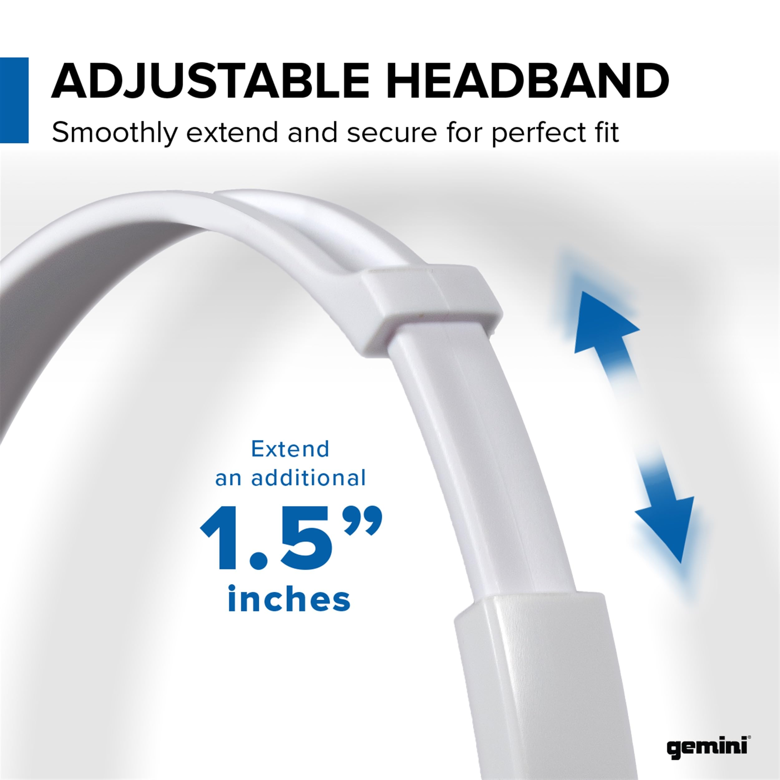 Gemini Sound Djx-200 White Professional Dj Headphones - Over-Ear Monitor With 40Mm Drivers, Ultra-Comfort Ear Cups, Noise Isolat