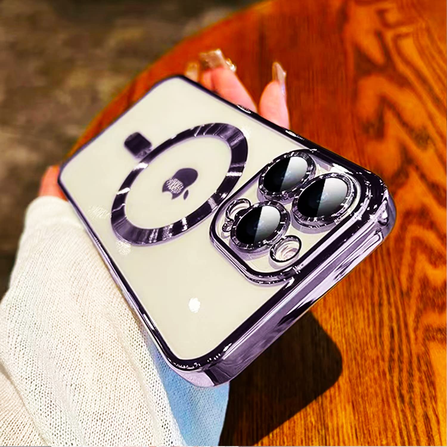 Misscase Compatible With Iphone 13 Pro Max Case Magsafe With Camera Lens Protector,Full Protection Clear Magnetic Case Compatibl