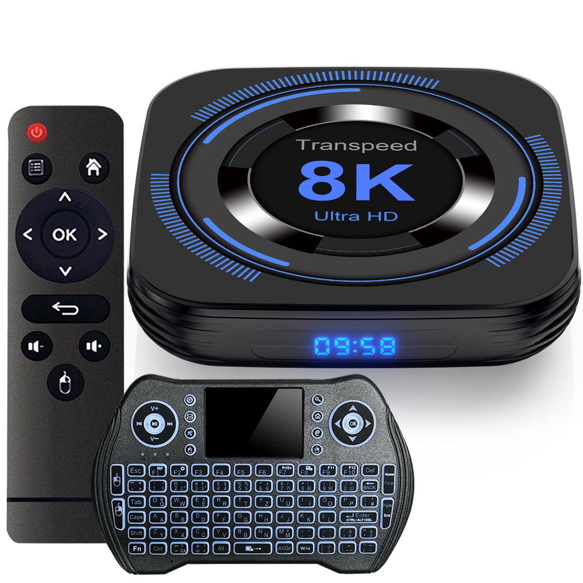 Android Tv Box 12.0 4Gb 64Gb Tv Box Android 2024 Support 8K Dual-Wifi 2.4G 5.8G Android Box H618 Chipset With Hdr10 Bt5.0 Usb 2.0 3D Ethernet With Mini Backlit Keyboard