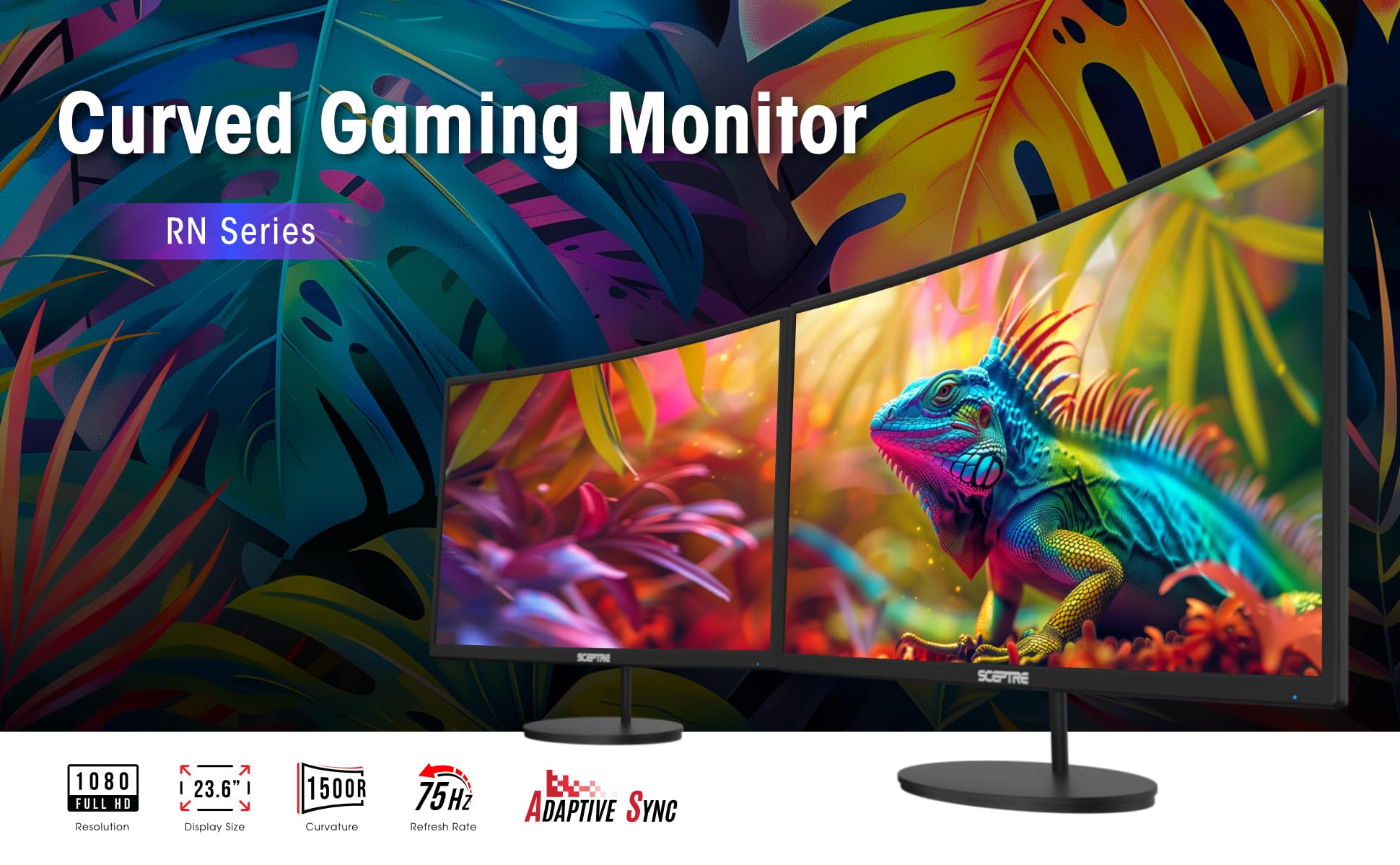 Generic 2X Pack   Curved 24 Inch Monitor Fhd 100Hz Computer Monitor, Hdmi X2 Vga 99% Srgb Build In Speakers, Vesa Mount, Tilt, P