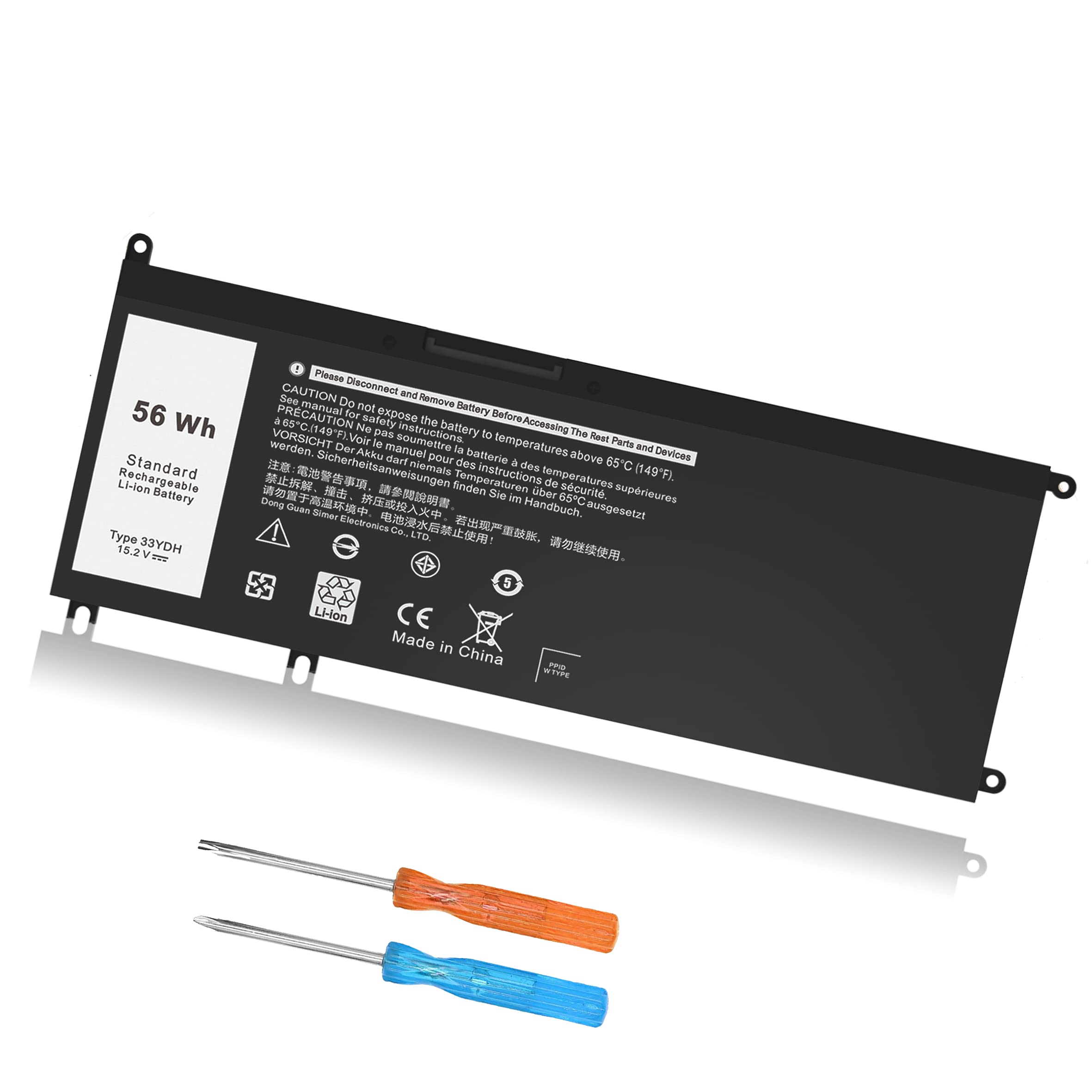Vnyunqwe 56Wh 33Ydh Battery Dell For Dell Inspiron 17 7000 7786 7779 7773 7778 G3 3579 3779 G5 5587 G7 7588 15 7577 Latitude 13 