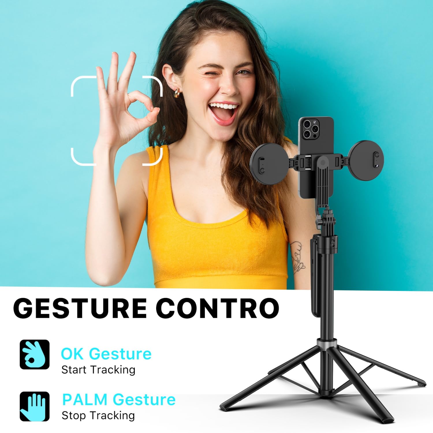 M Mybat Pro 72 Auto Face Tracking Tripod,All In 1 Tall Travel Tripod Stand W 1/4 Screw,Phone Holder W Remote,Selfie Stick W Ligh