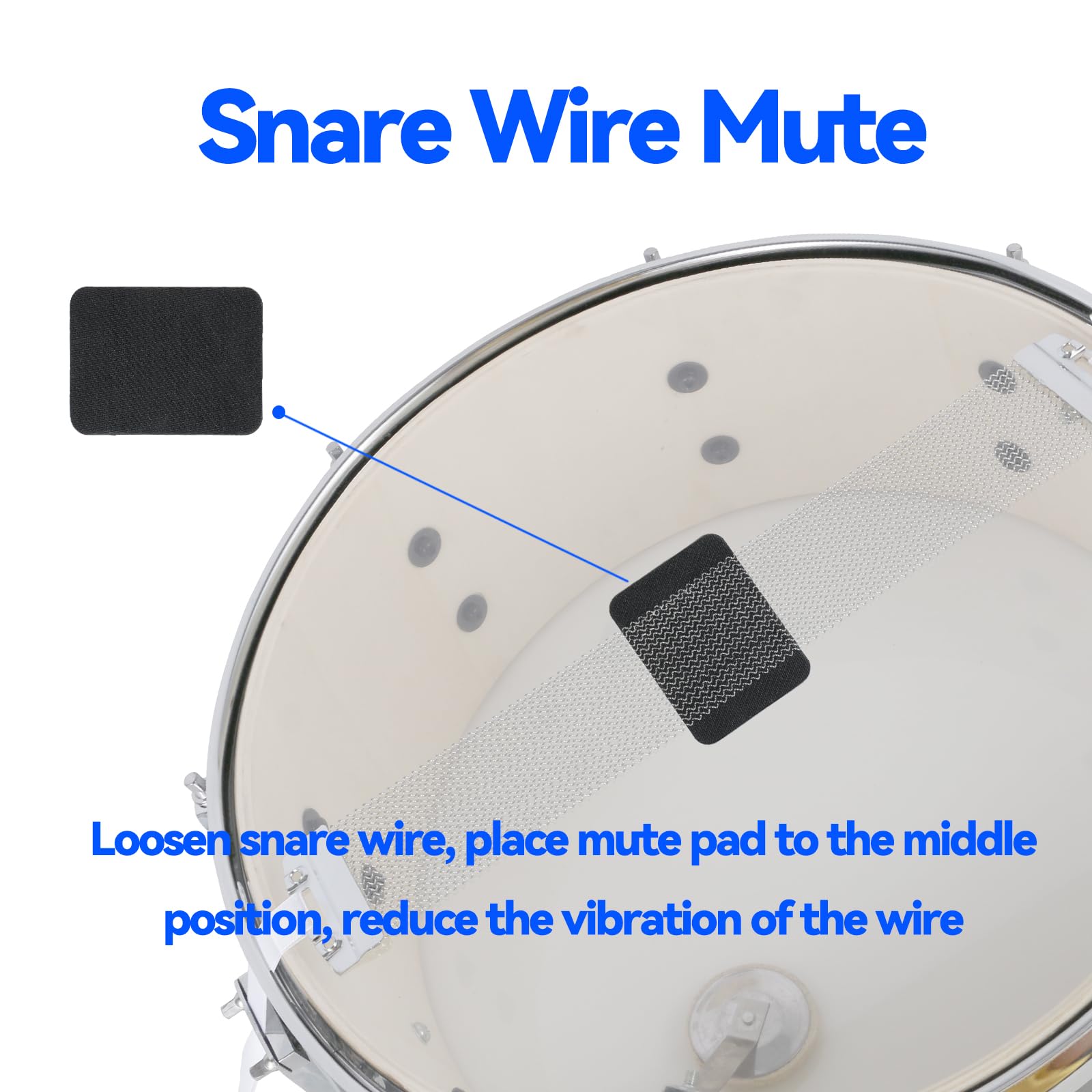 Eastrock Drum Mute Pads Set 5 Pieces Foam Drum Silencer Pads, Fit 10   , 12   , 14   , 16'' Drum, With Snare Wire Pad (Drum Mute