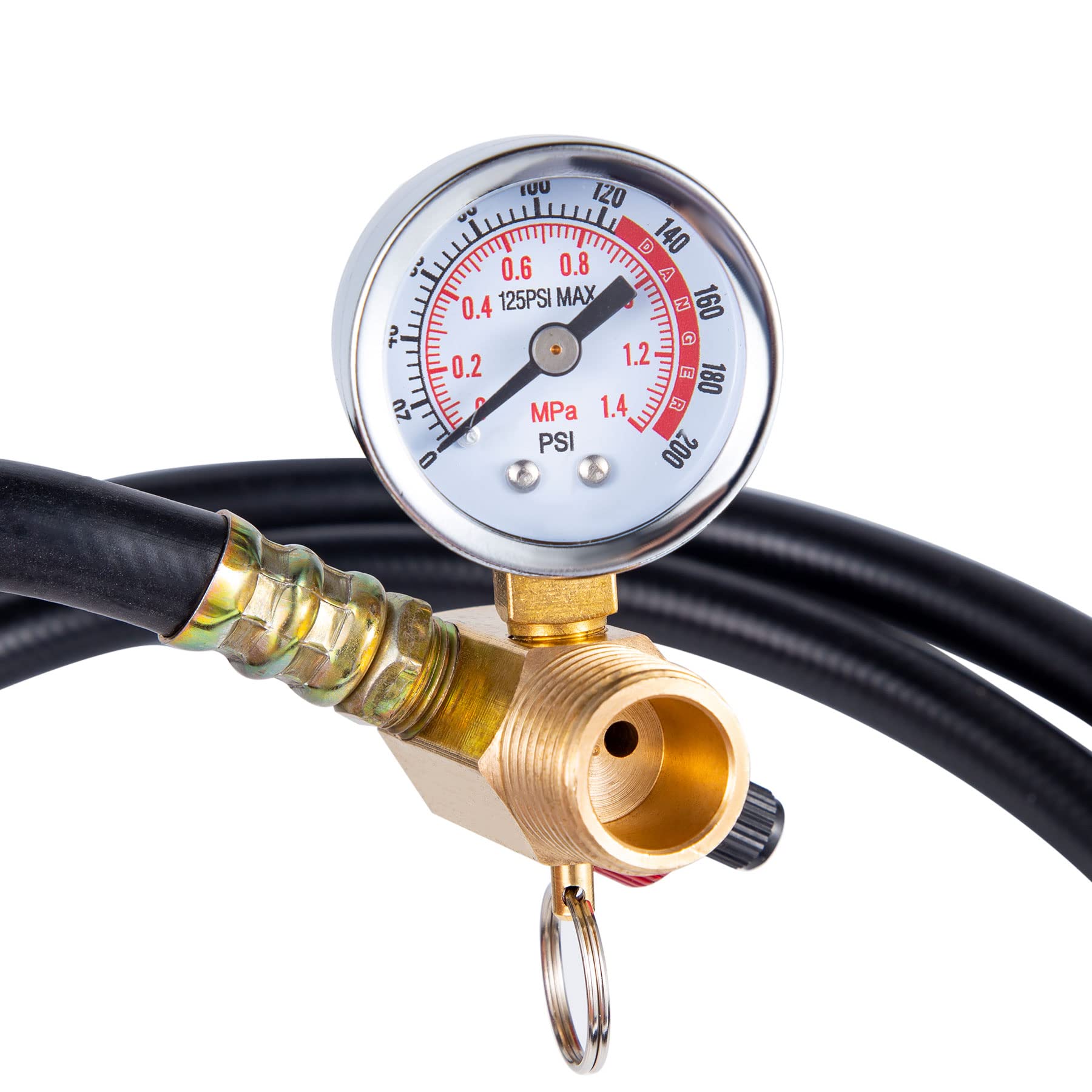 Breezliy 5 Feet Air Tank Repair Kit W/Safety Valve,Performance Tool W10058 Air Tank Repair Kit,Air Tank Valve Kit With Pressure