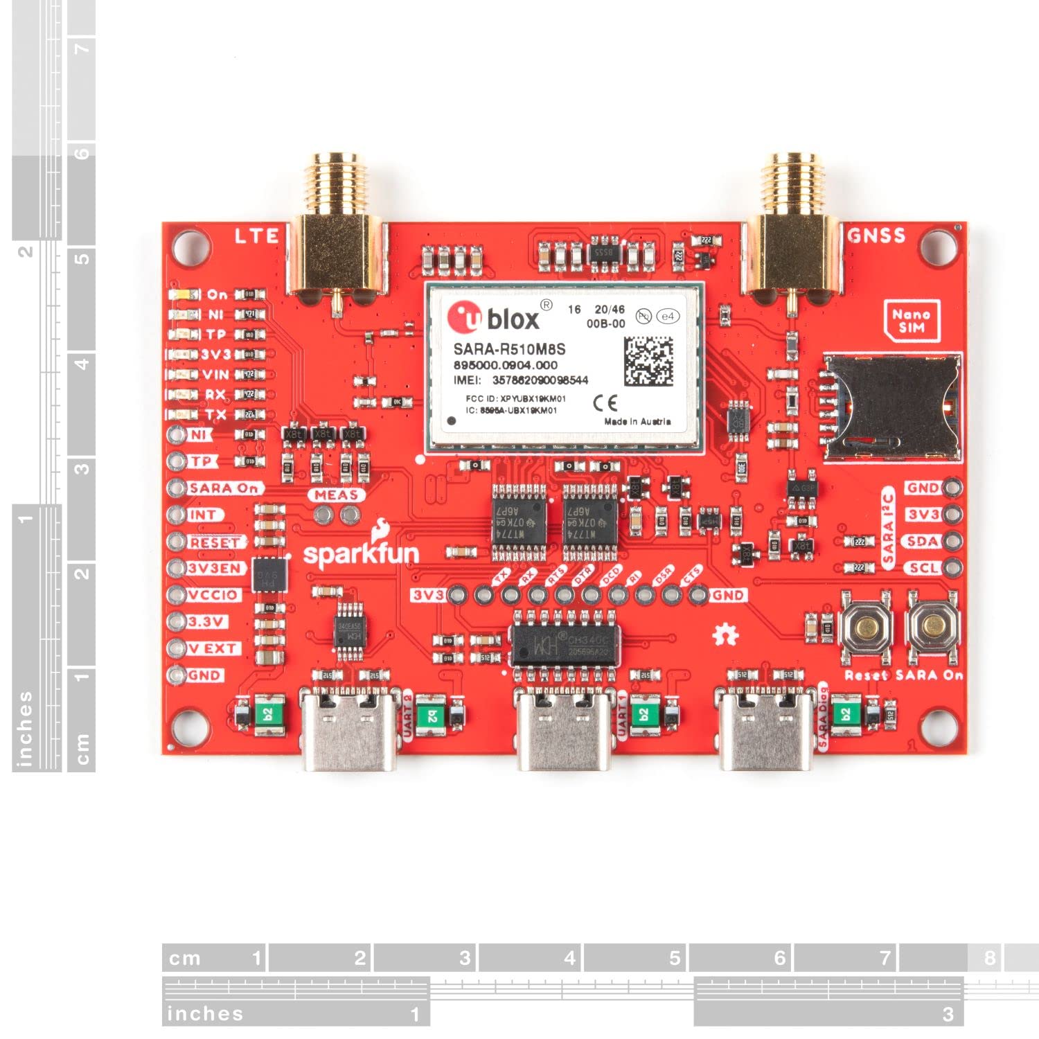 Sparkfun Lte Gnss Breakout   Sara R5   Includes 1X Breakout And 1X Hologram Euicc Sim Card Secure Cloud Lte M Data Communication