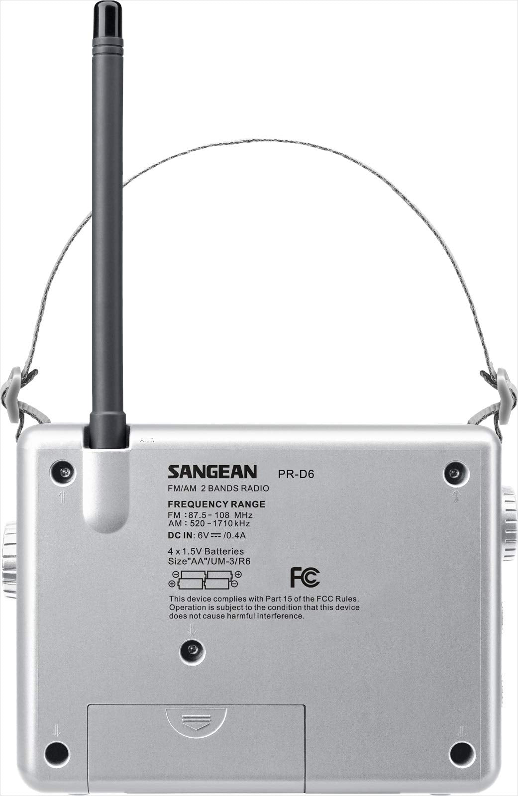 Sangean Pr-D6Wh Am/Fm Compact Analog Portable Radio