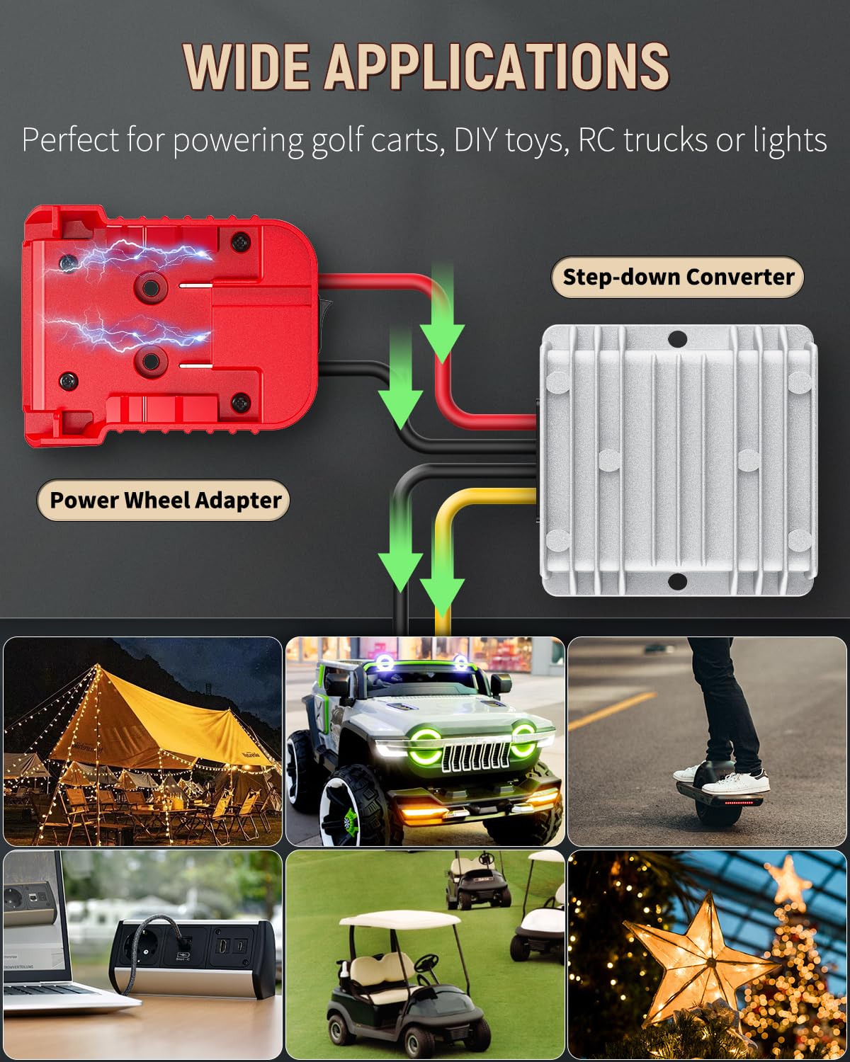 Vibit 18 V To 12 V Step Down Converter For Milwaukee M18 Battery, Dc Power Adapter, Voltage Reducer Transformer 180 W Buck Conve
