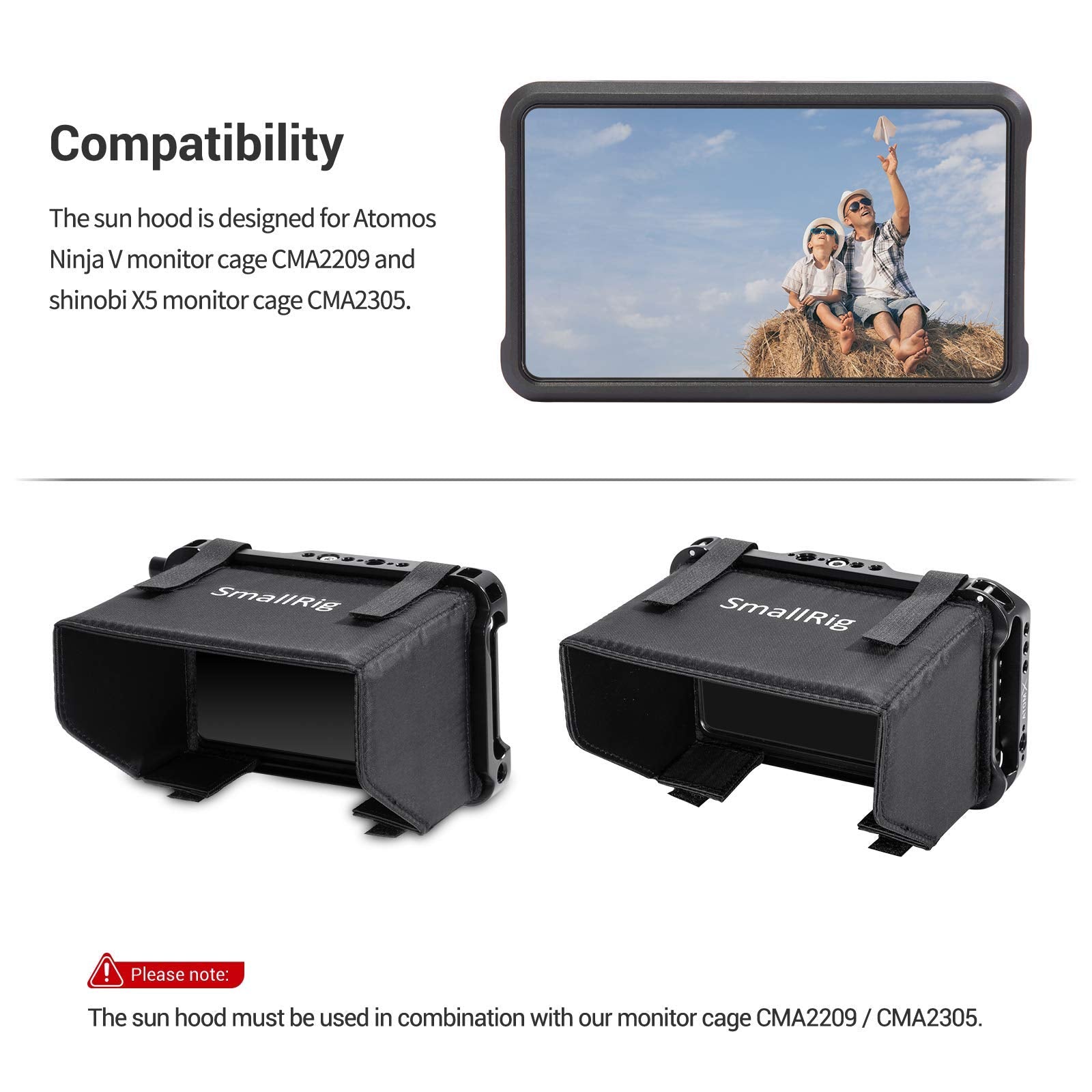 Smallrig Sun Hood For Atomos Shinobi 5 / Ninja Series Cage Vh2269