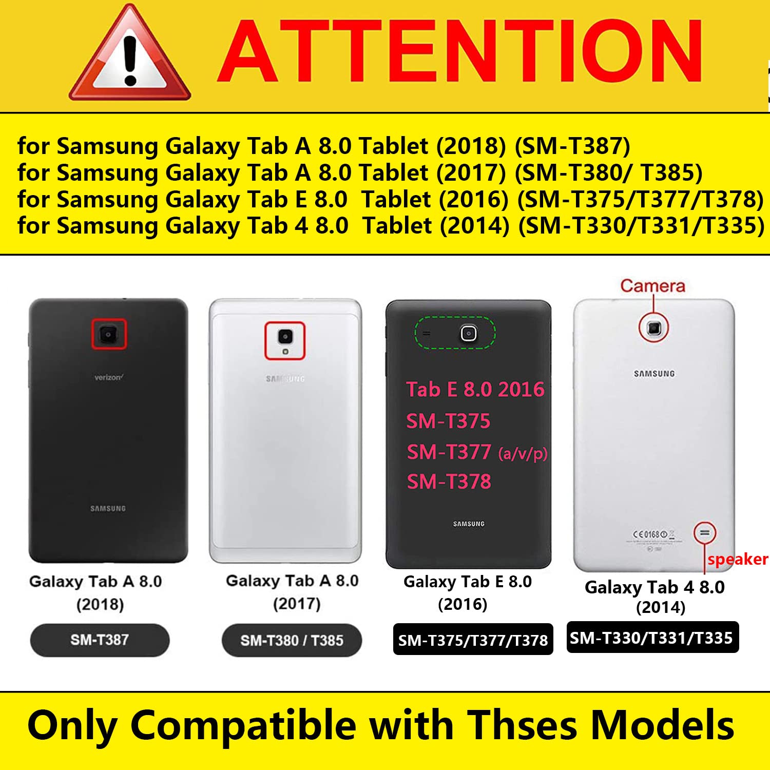 Uucovers Kids Case For Samsung Galaxy Tab A 8.0 Tablet Sm T380/T385/T387 (2018/2017), Galaxy Tab E 8.0 Sm T375/T377/T378, Tab 4