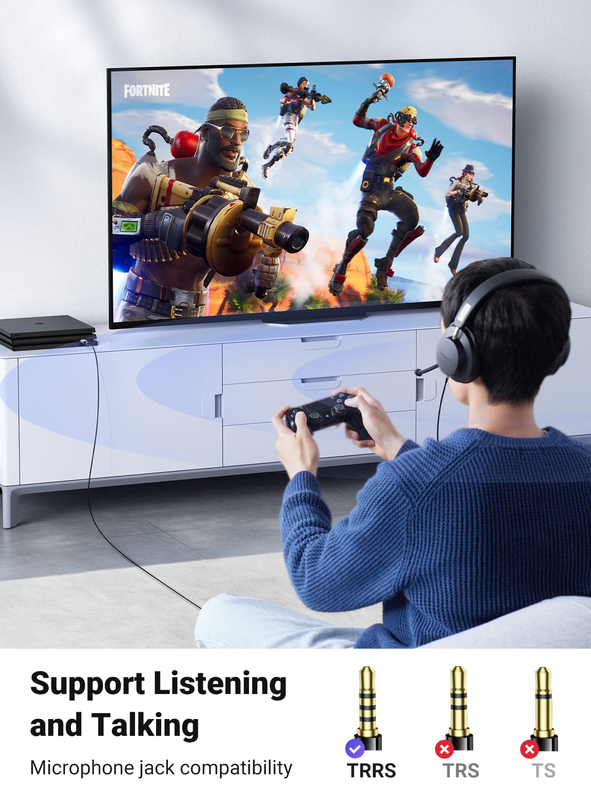 Ugreen Usb To Audio Jack Usb External Sound Card 3.5Mm Audio Adapter 2 In 1 Usb A To Aux Trrs Headphone Adapter Microphone Stere