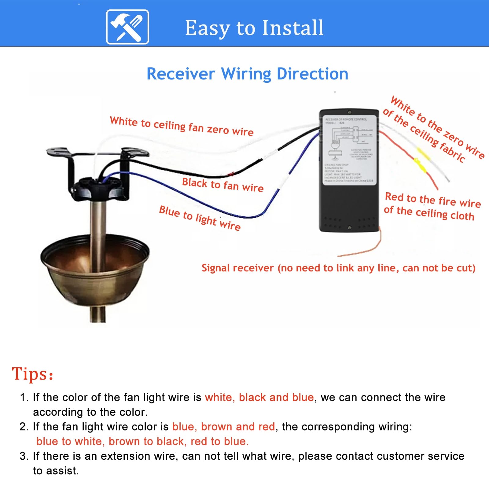 99770 99392 Hunter Ceiling Fan Remote Control Kit, Replacement For Casablanca Hunter Hampton Bay Ceiling Fans With Dimmer Light,