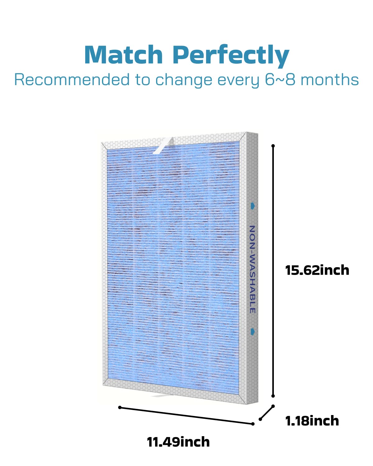 CINETURE True HEPA Filter Replacement for MSA3/MSA3S Air Purifier 3-in-1 Polyethylene