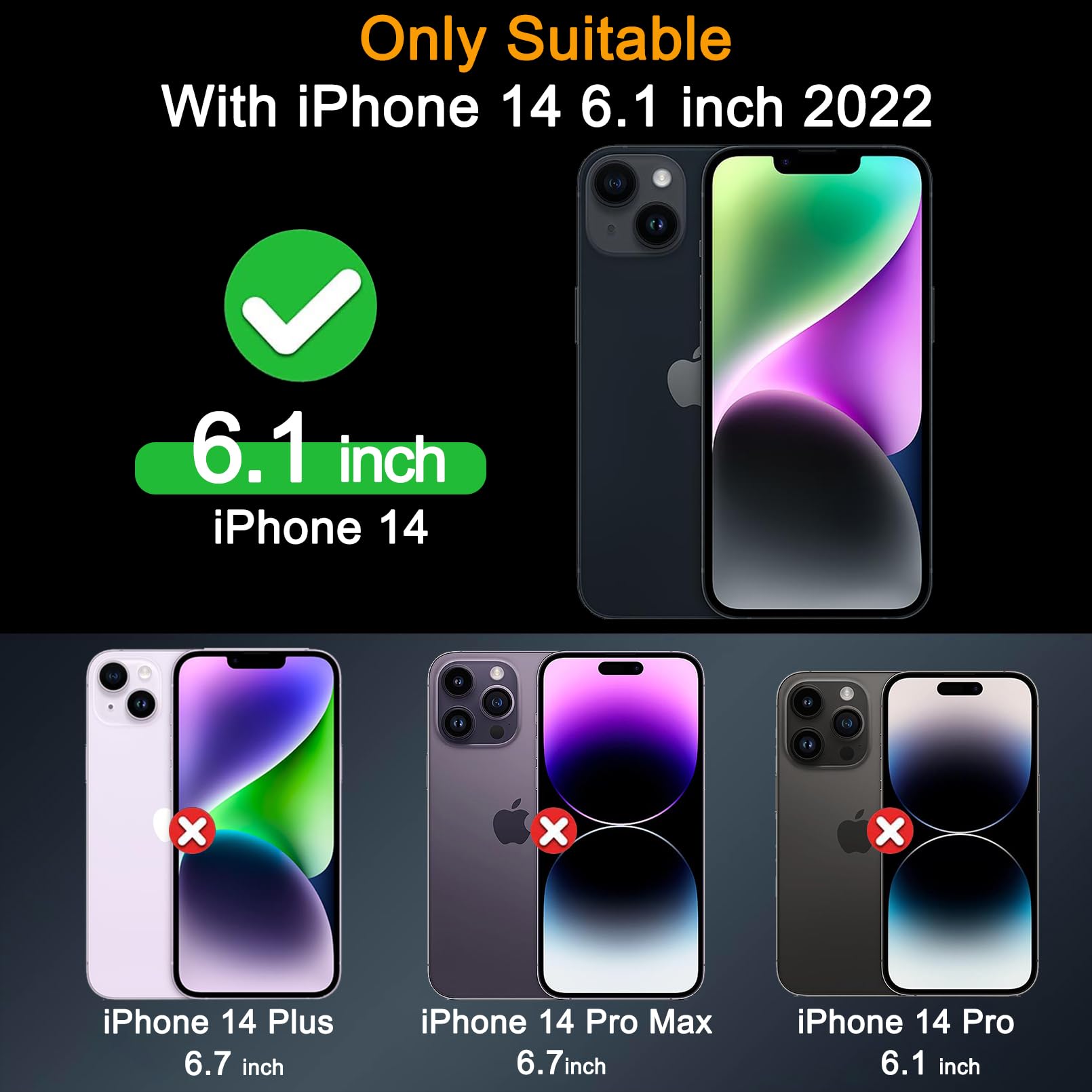 Milomdoi 3 Pack Screen Protector For Apple Iphone 13/ Iphone 14 With 3 Pack Tempered Glass Camera Lens Protector, Ultra 9H Acces