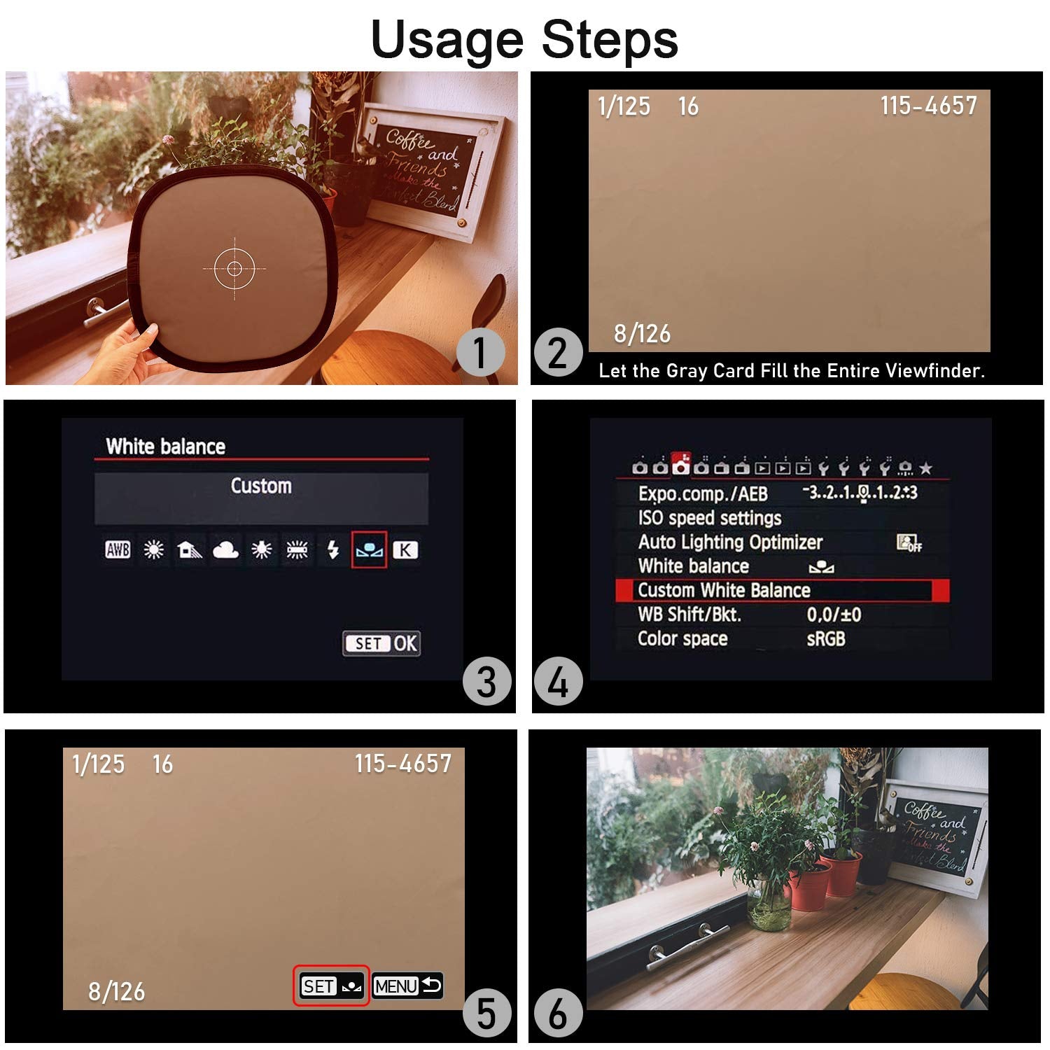 Anwenk 12X12 Inch (30X30Cm) Grey Card White Balance Card For Photography 18% Exposure Gray Reflectance Reflector Foldable Focus