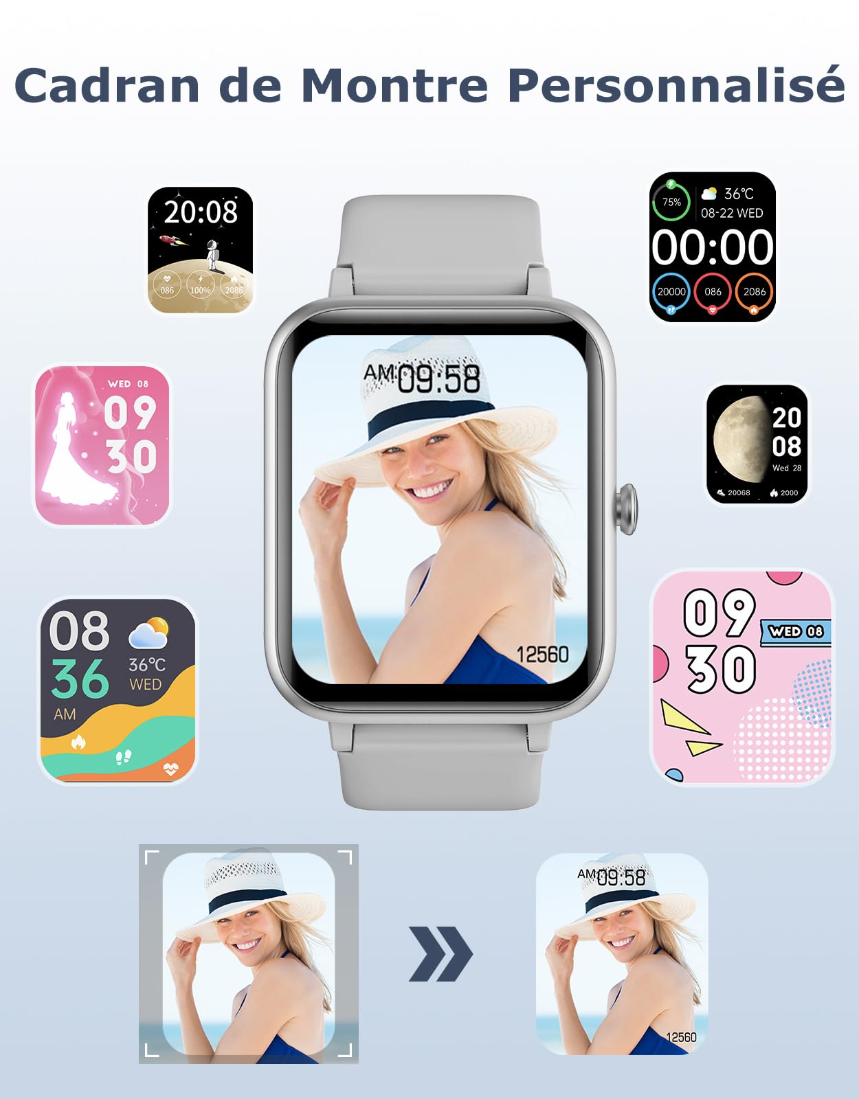 Grv Smart Watch For Ios And Android Phones (Answer/Make Calls), Watches For Men Women Ip68 Waterproof Smartwatch Fitness Tracker