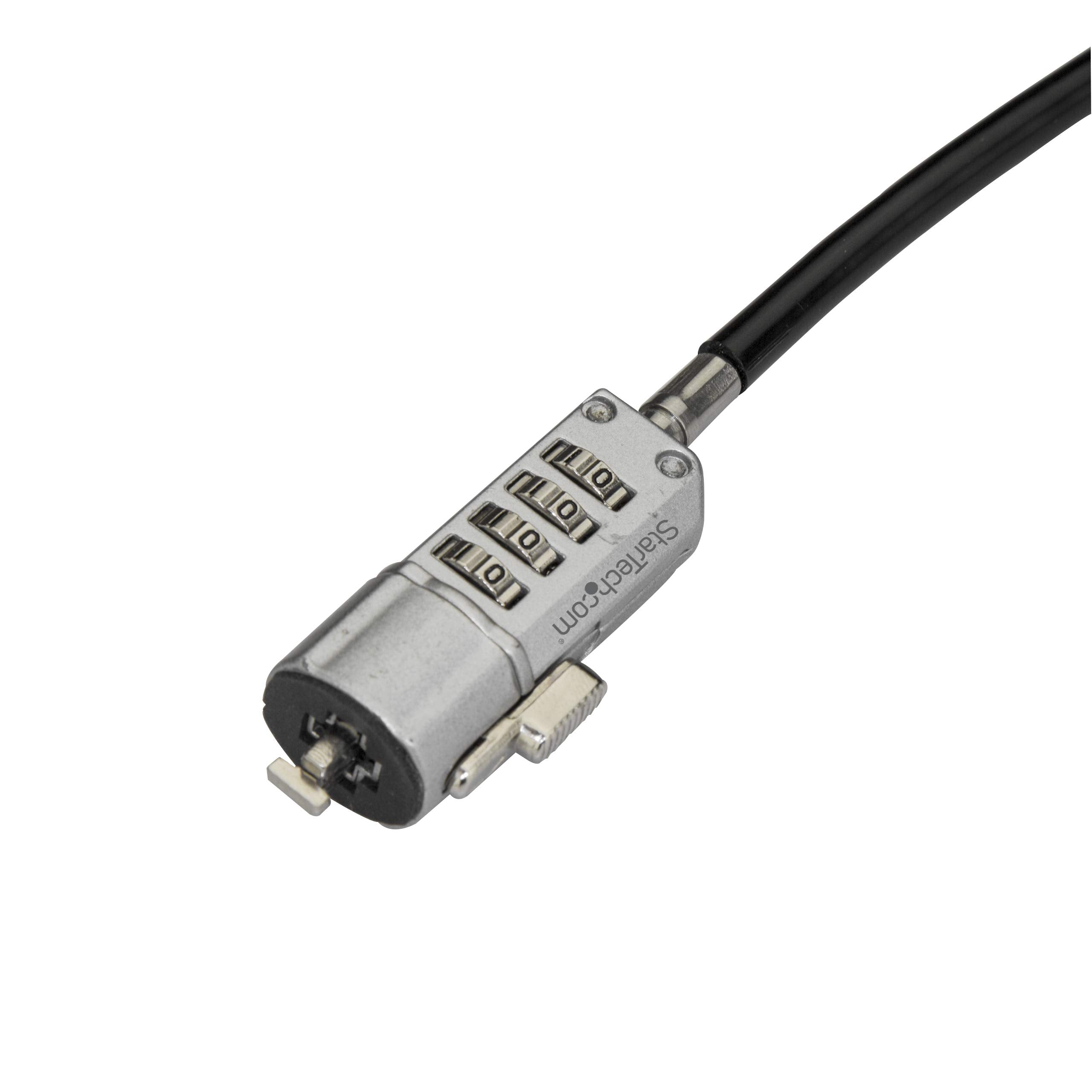 Startech.Com Laptop Combination Lock   6 Ft   Vinyl Coated Steel Cable   4 Digit   Computer Lock   Security Lock   Laptop Lock C