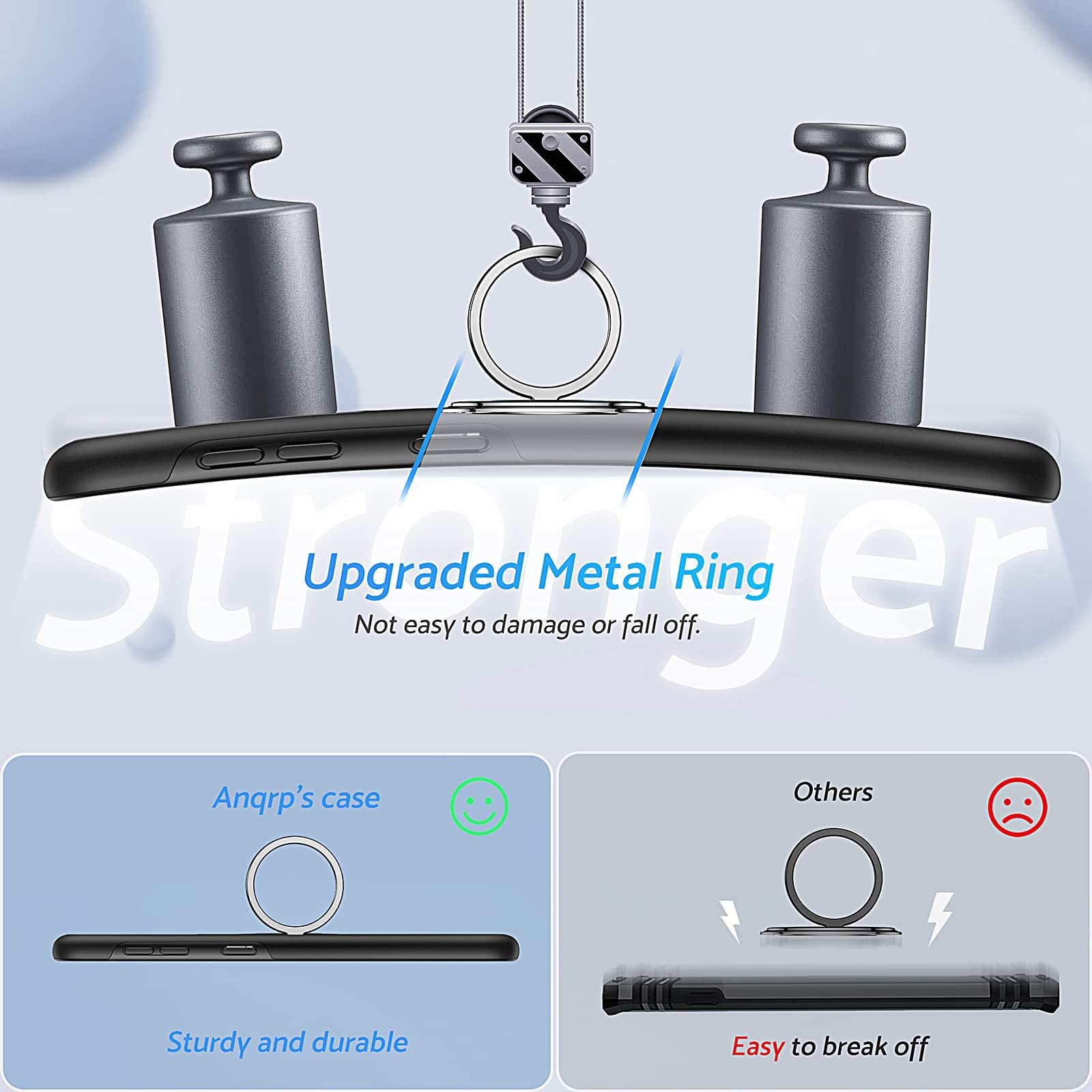 Anqrp Hidden Series Galaxy S21 Case 5G, [Heat Dissipation] [No Fall Off Kickstand] 360 Metal Ring, Military Grade Shockproof Pro