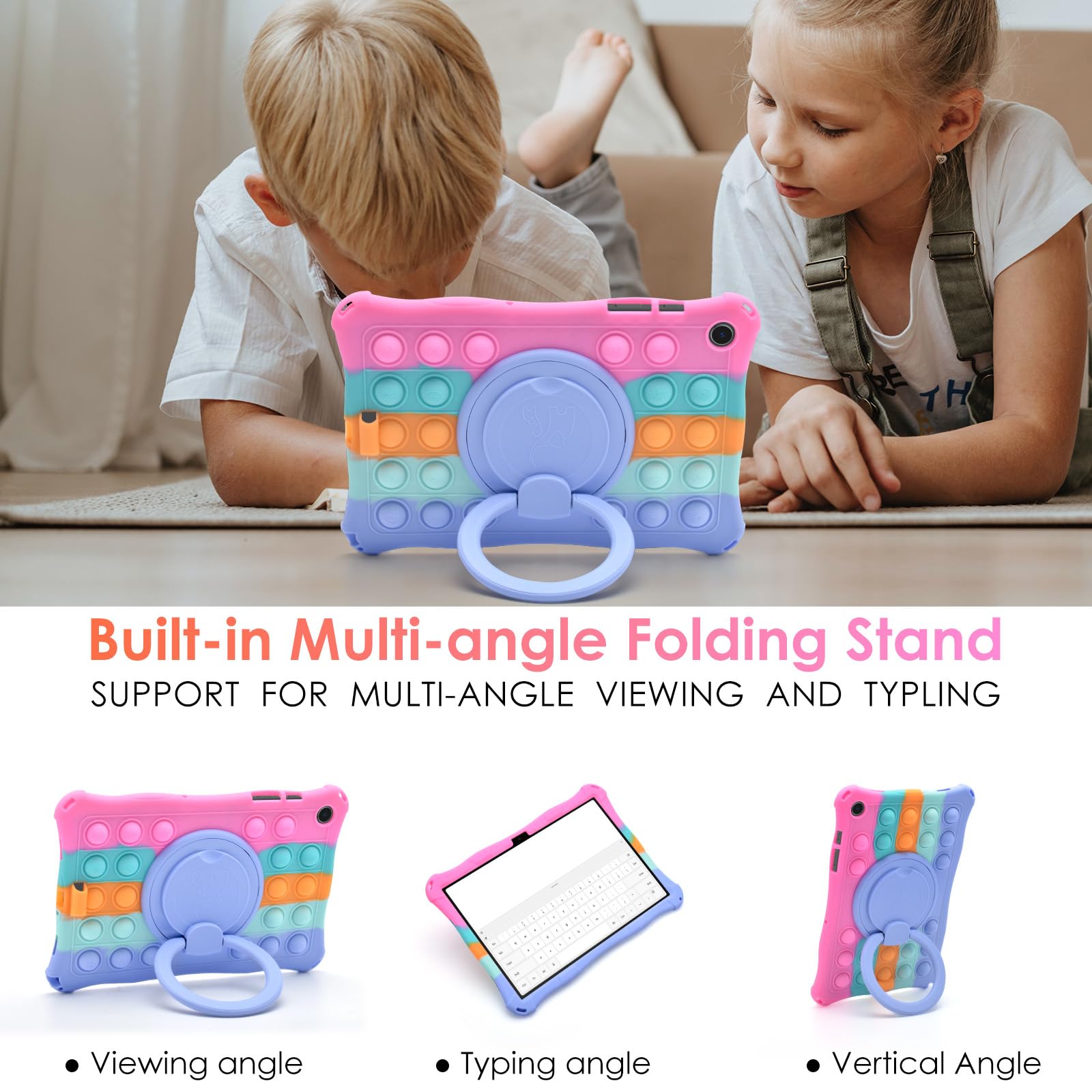 Detuosi Silicone Case For Samsung Galaxy Tab A9 Plus 11 Inch 2023, With 360Rotatable Stand, Multi Viewing Angles, Soft Lightweig