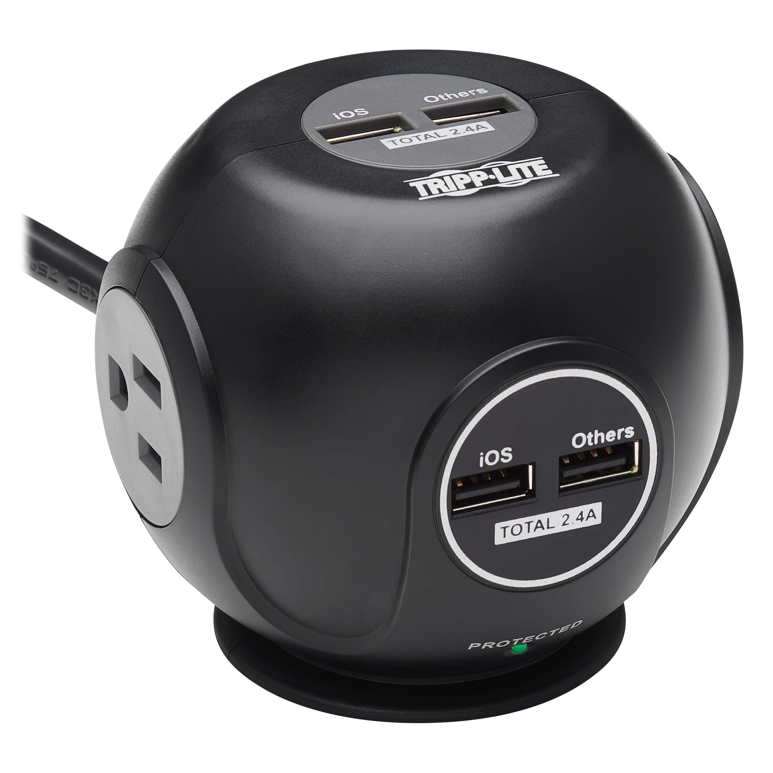 Surge 3Outlet 4 Usb 6Ft Cord