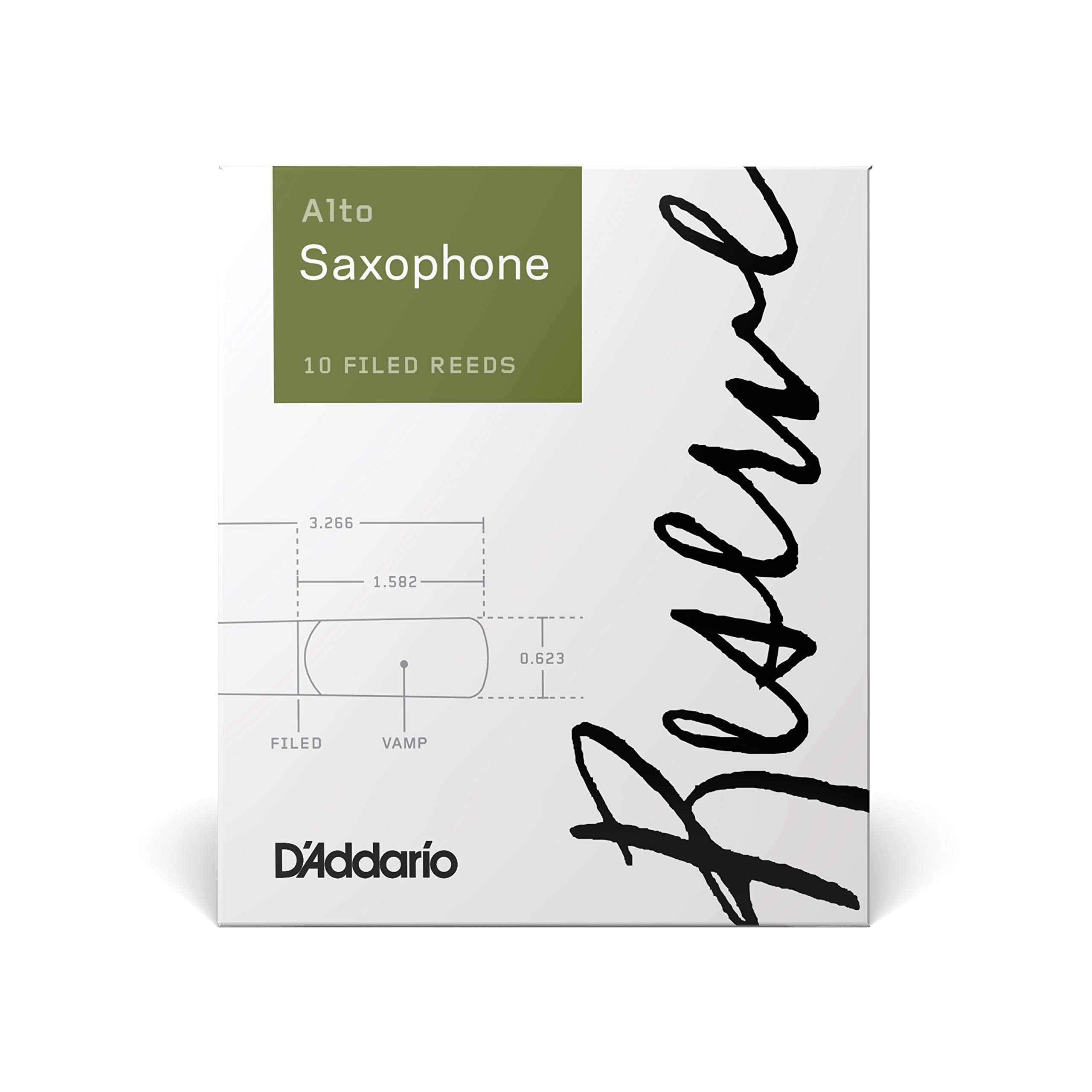 D'Addario Woodwinds Reserve Alto Saxophone Reeds   Sax Reeds   Thick Blank Reed For Rich, Warm Tone   3.0 Strength, 10 Pack